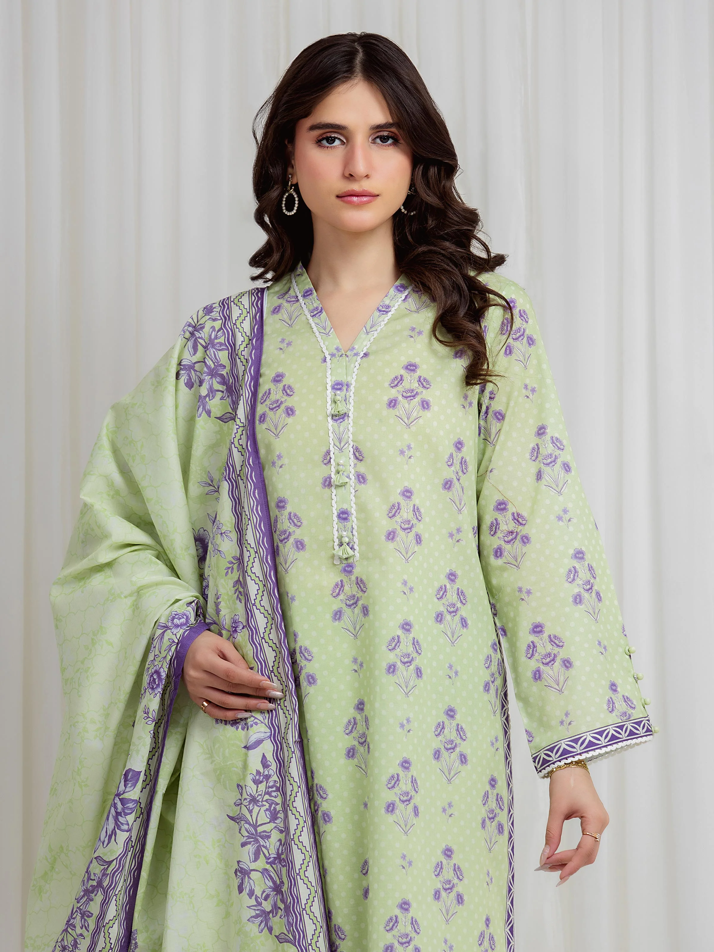 Printed Lawn Suit - EWU6A1-36618-3P - Image 2