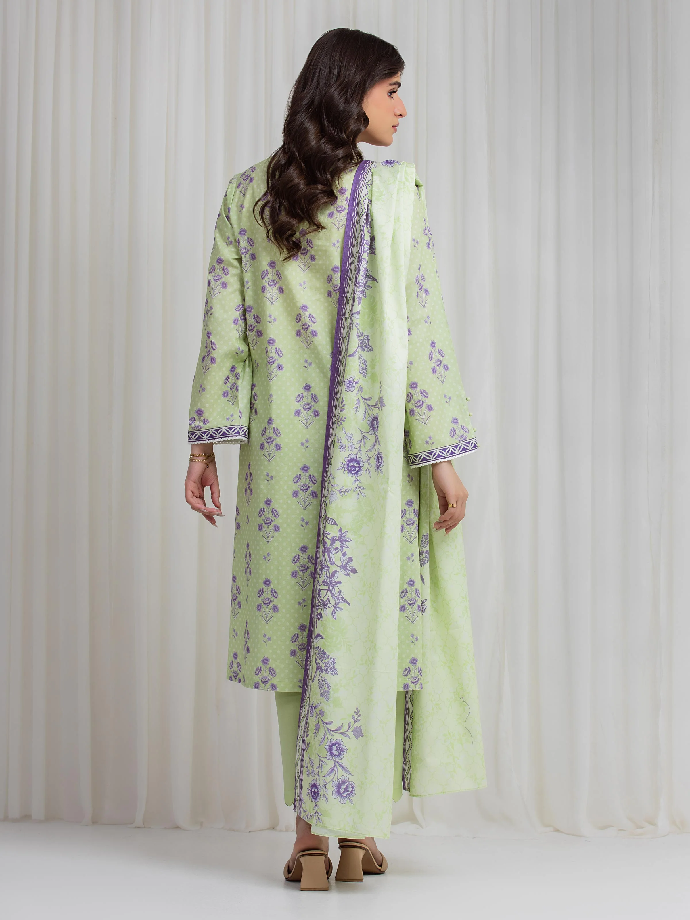 Printed Lawn Suit - EWU6A1-36618-3P - Image 6