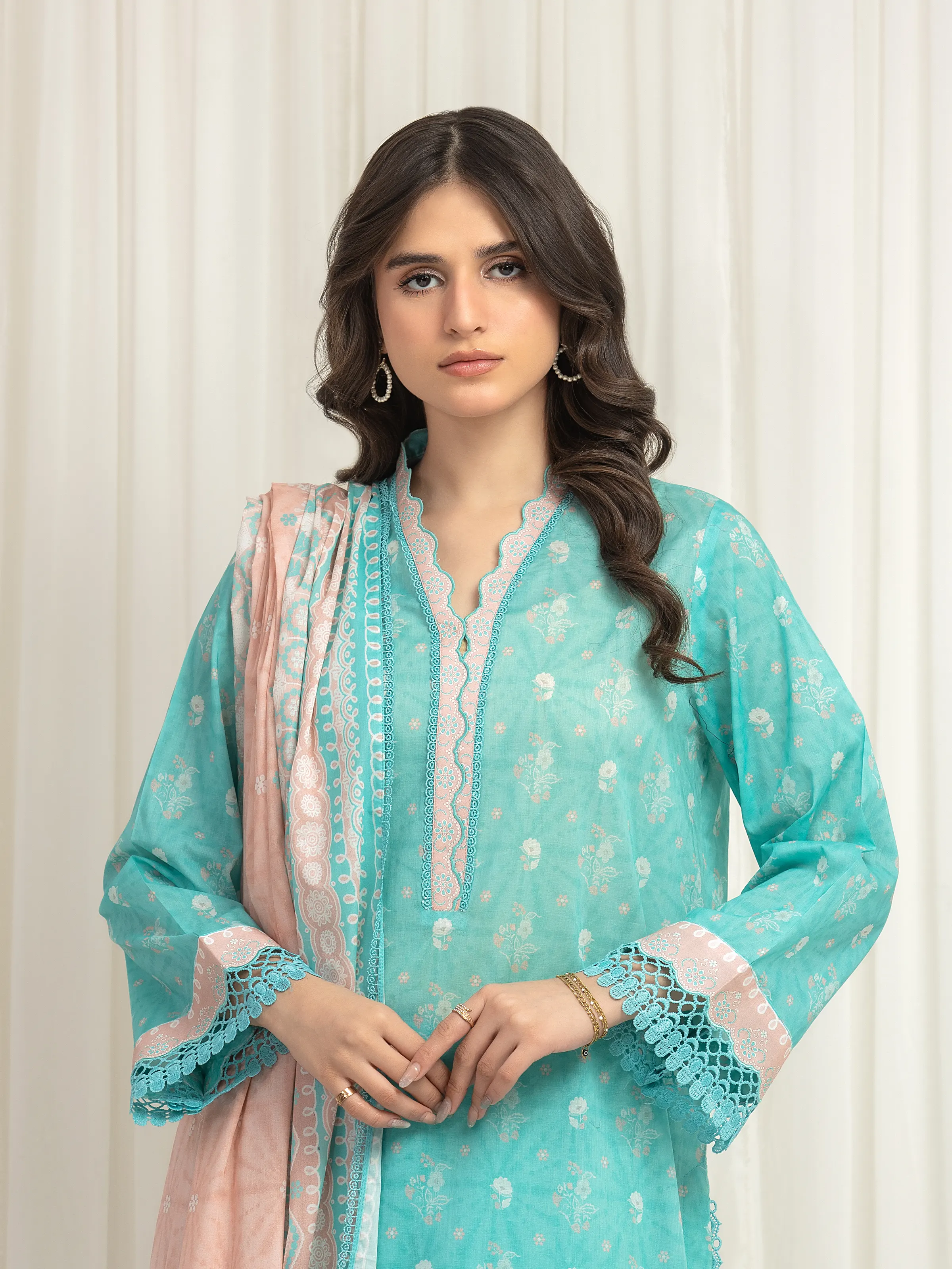 Printed Lawn Suit - EWU6A1-36620-3P - Image 2
