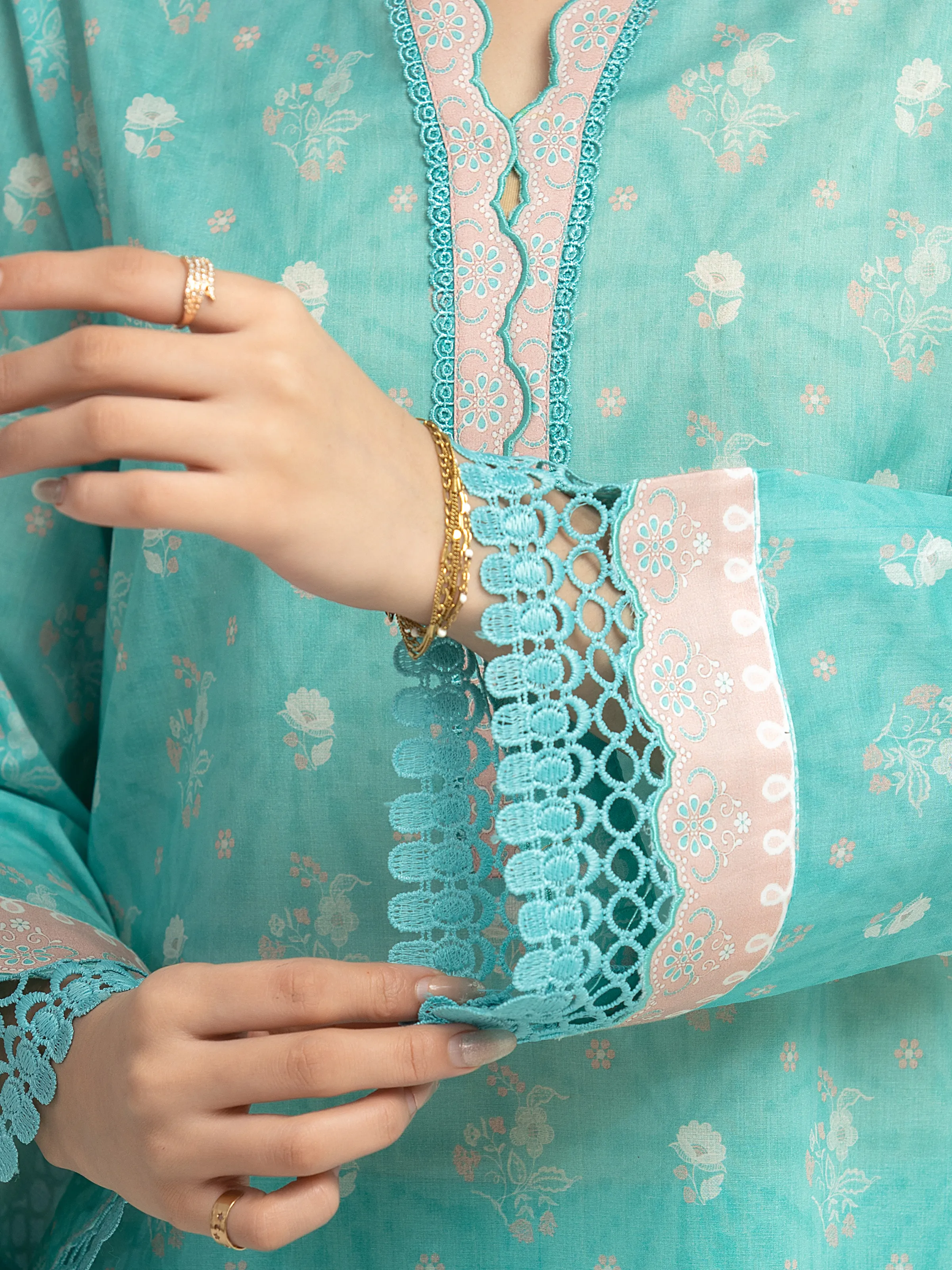 Printed Lawn Suit - EWU6A1-36620-3P - Image 3