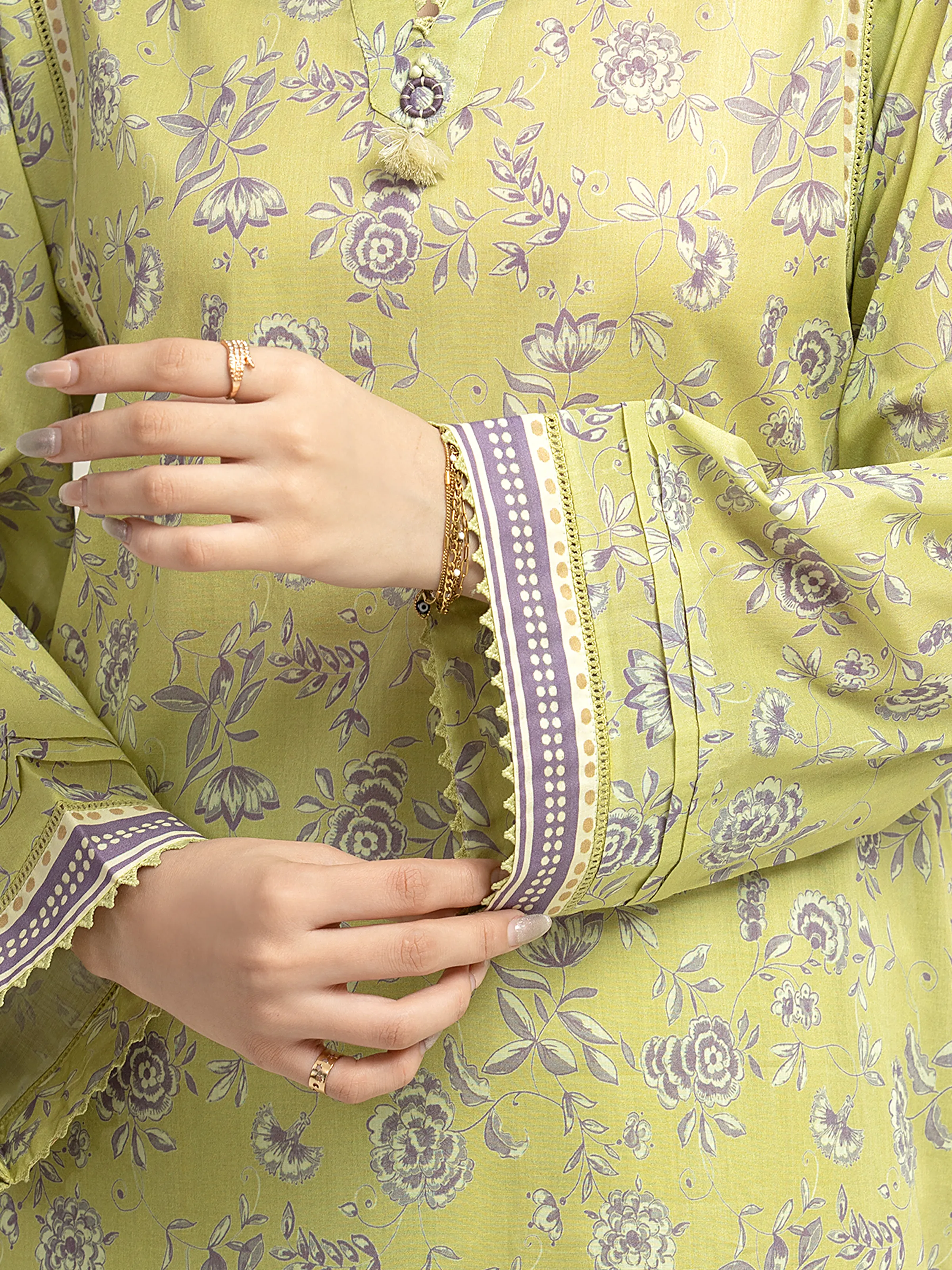 Printed Lawn Suit - EWU6A1-36622-3P - Image 3