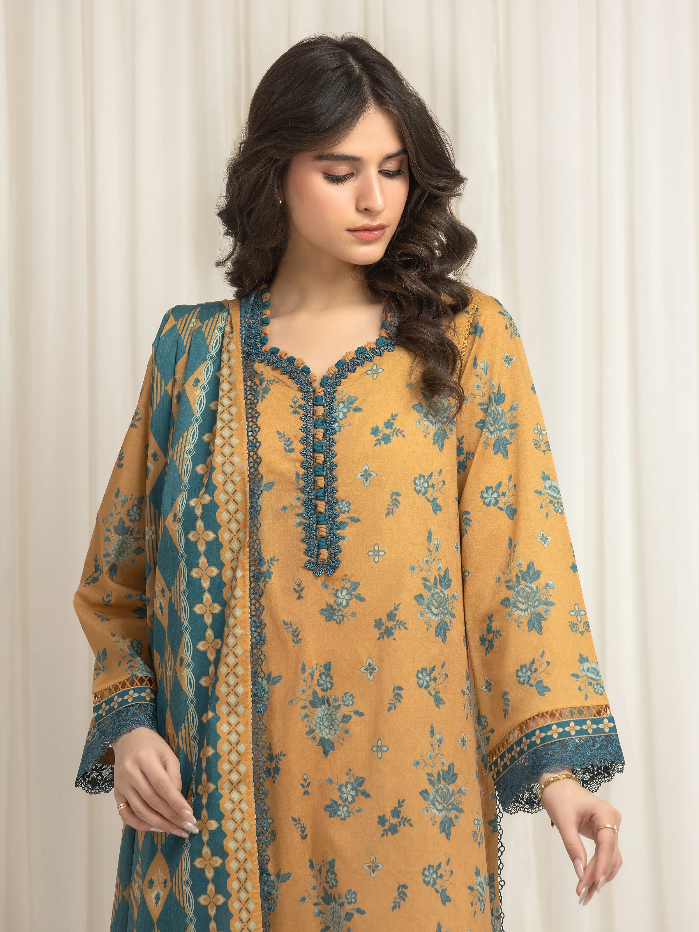 Printed Lawn Suit - EWU6A1-36629-3P - Image 2