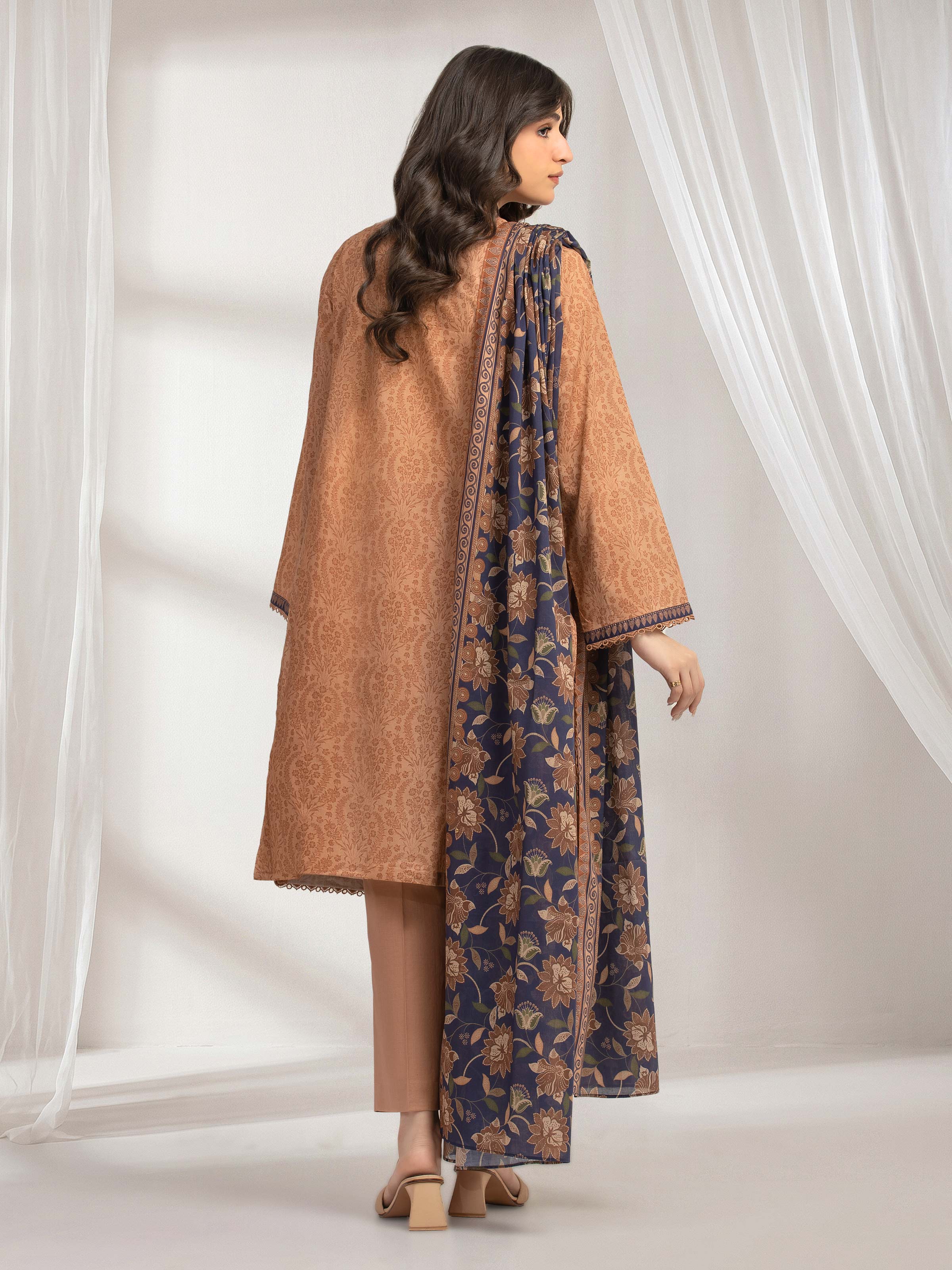 Printed Lawn Suit - EWU6A1-36630-3P - Image 6