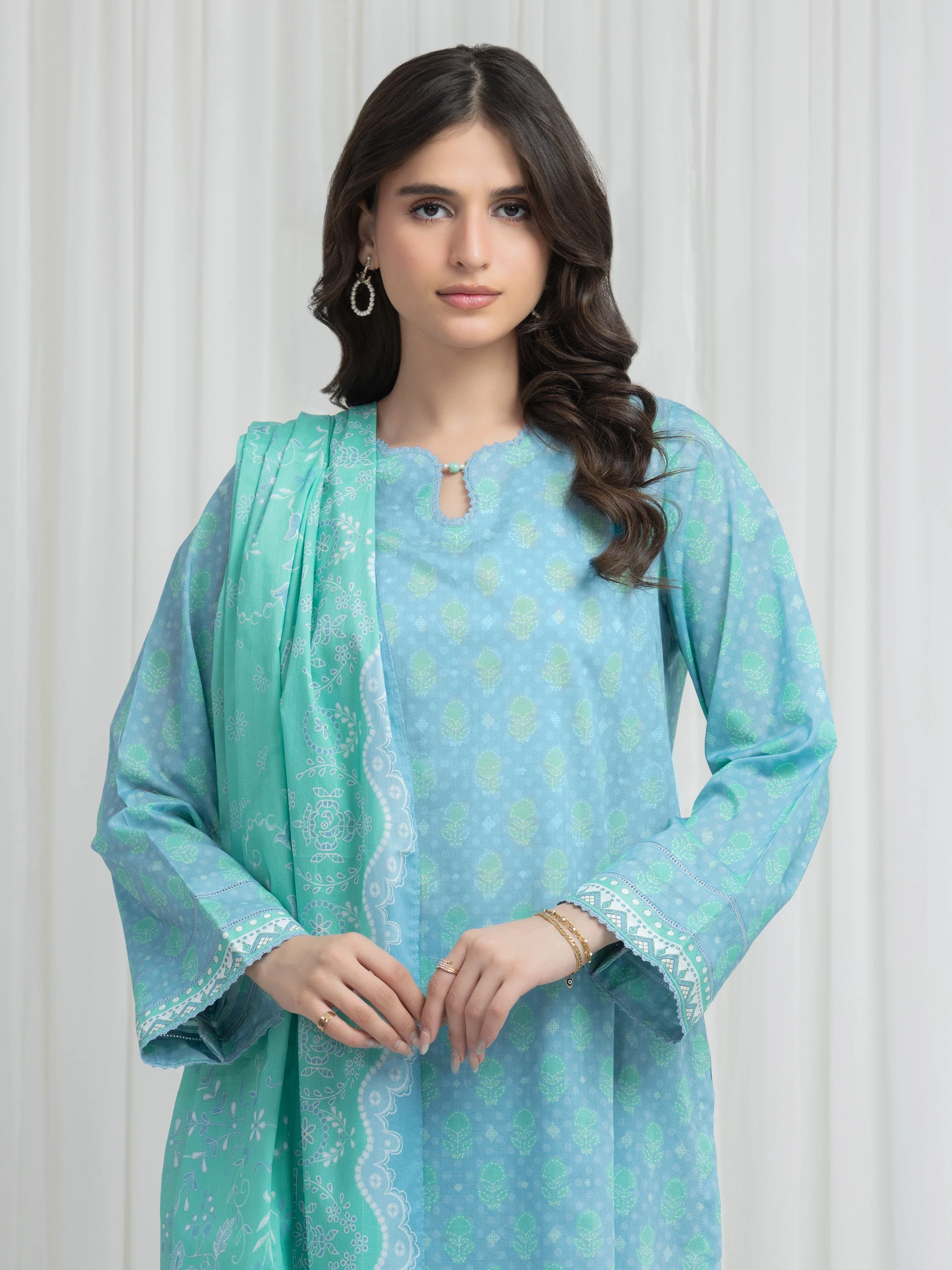 Printed Lawn Suit - EWU6A1-36631-3P - Image 2