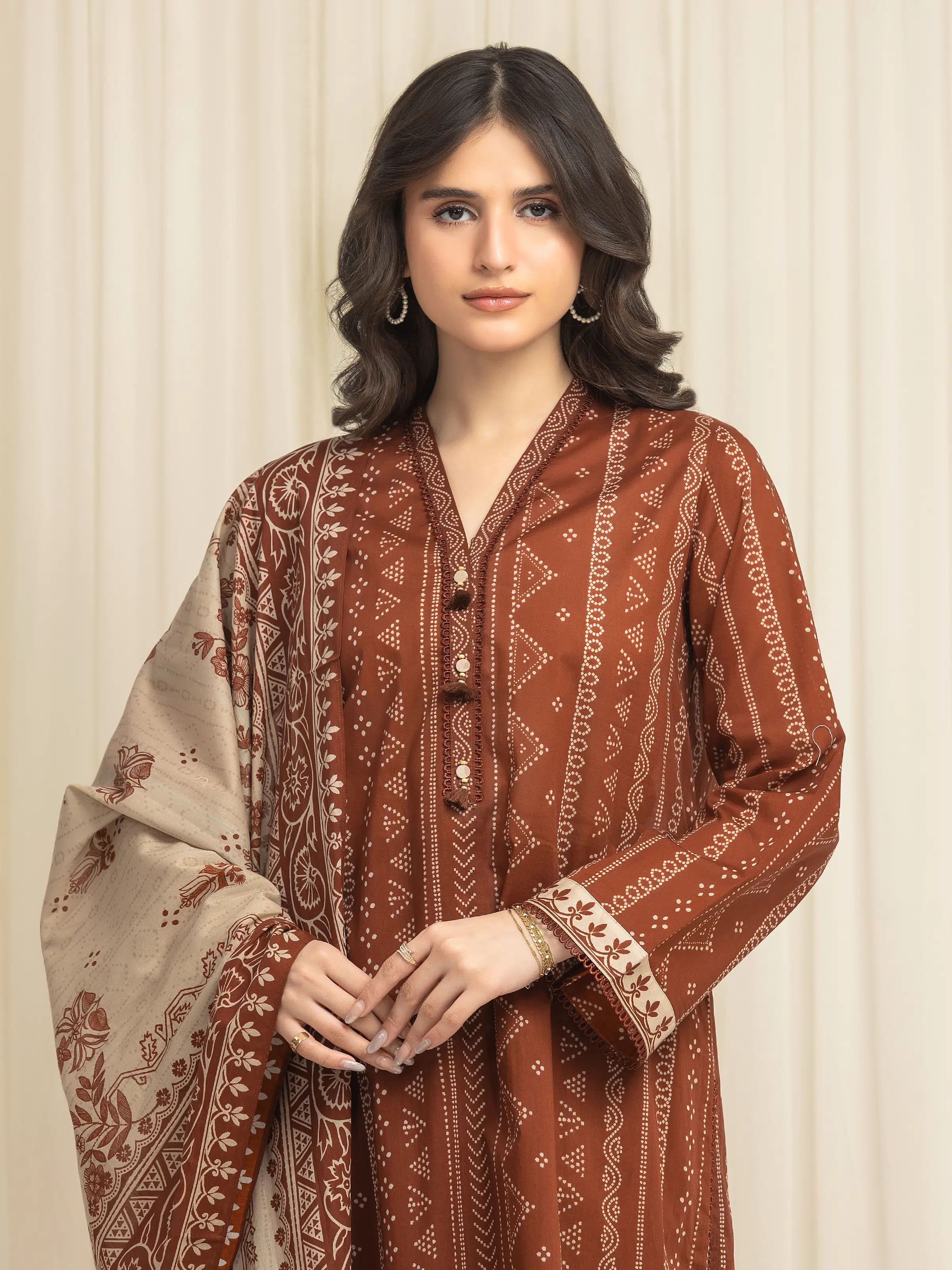 Printed Lawn Suit - EWU6A1-36639-3P - Image 2