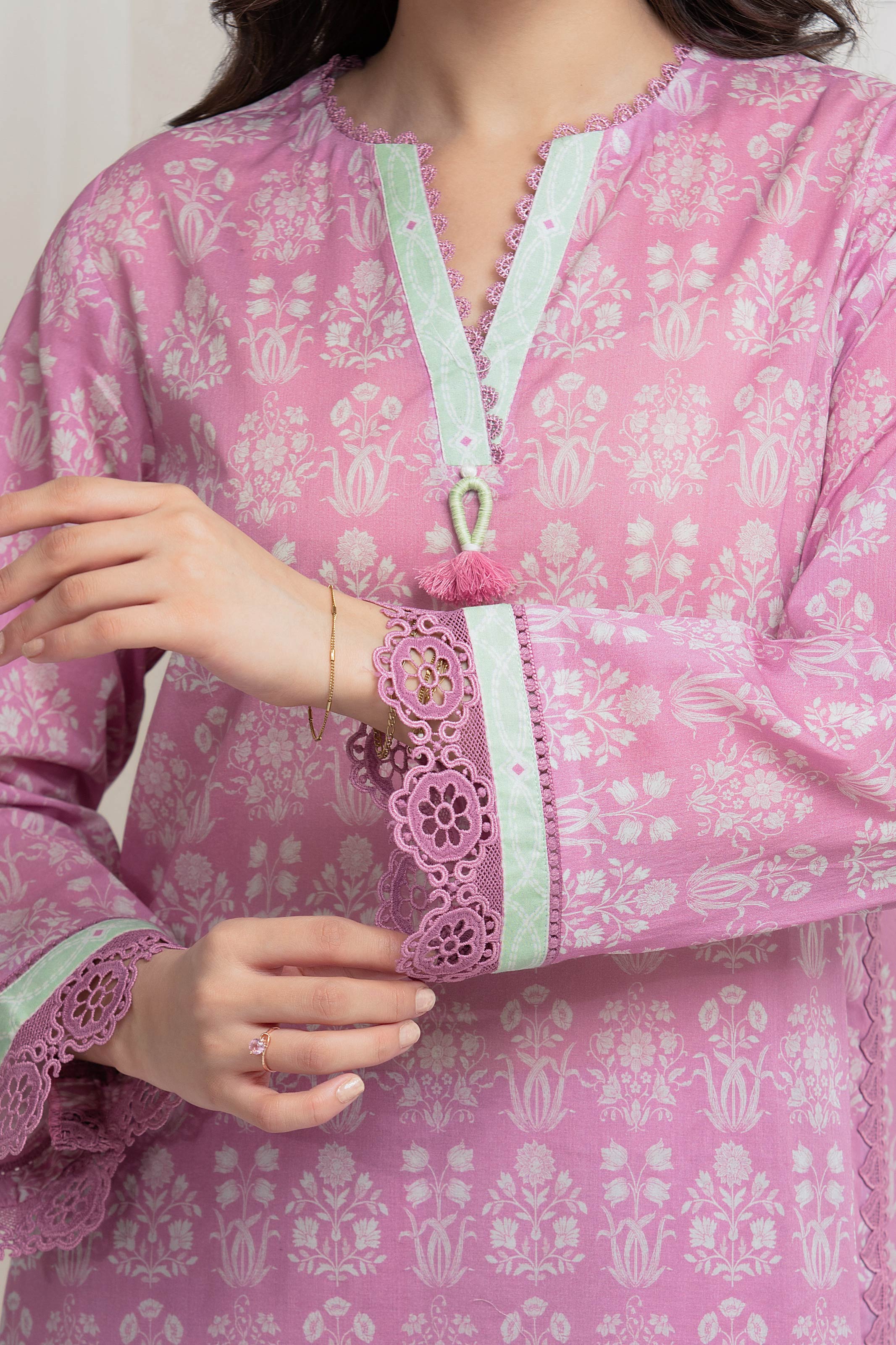Printed Lawn Suit - EWU6A1-36649-3P - Image 4