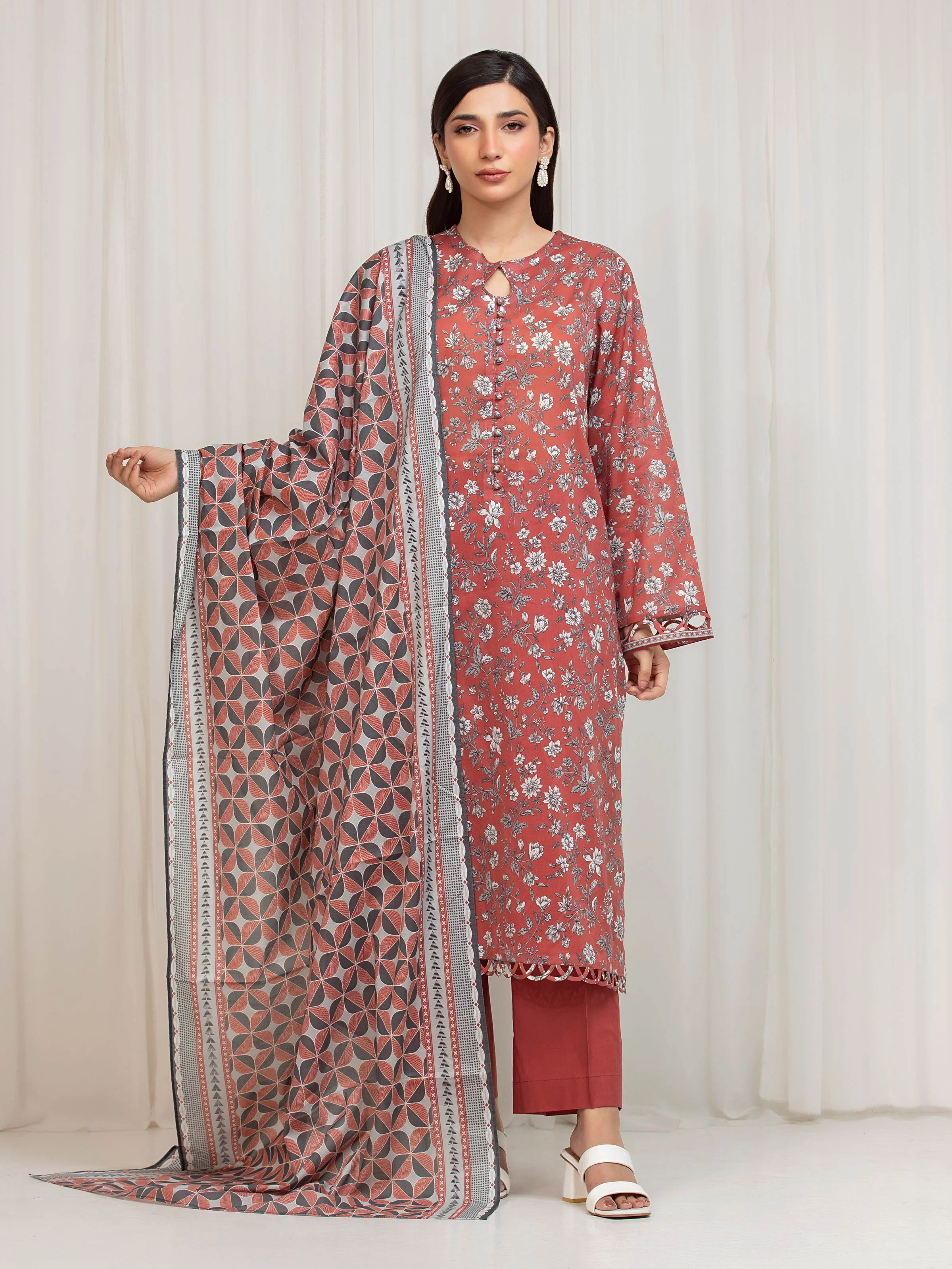 Printed Lawn Suit - EWU6A1-36665-3P