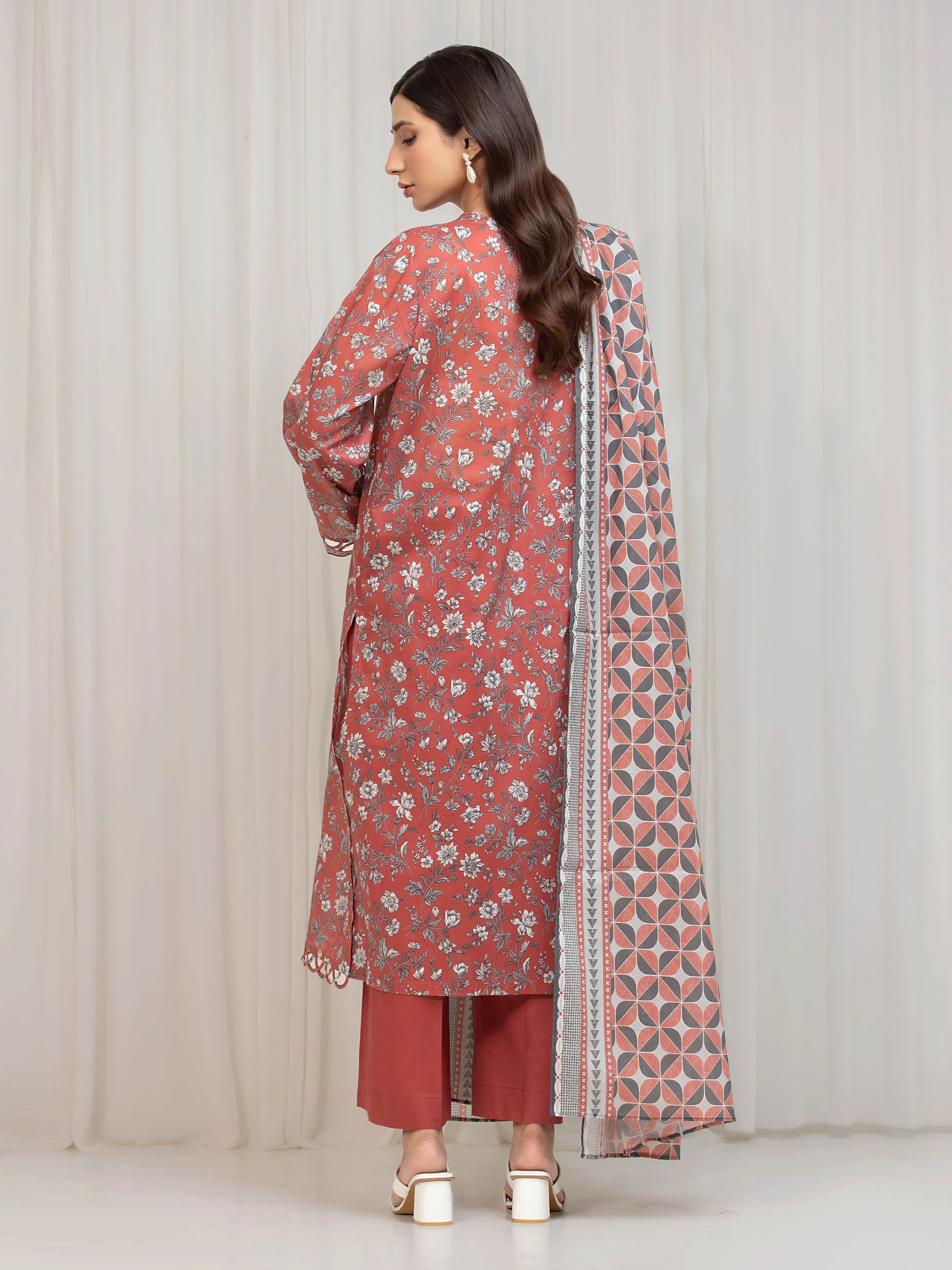 Printed Lawn Suit - EWU6A1-36665-3P - Image 6