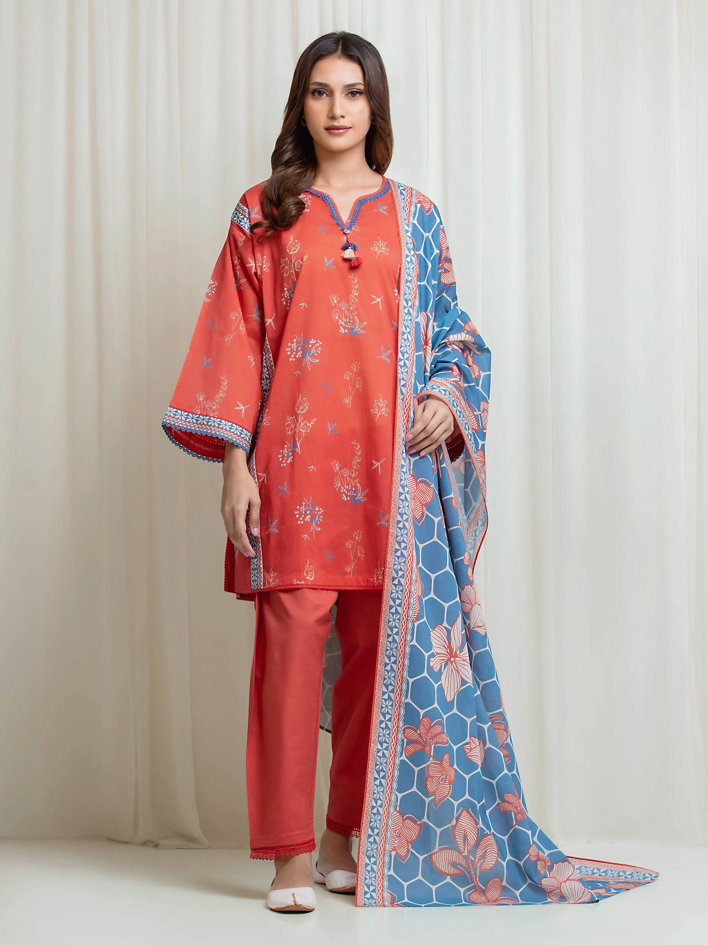 Printed Lawn Suit - EWU6A1-36666-3P