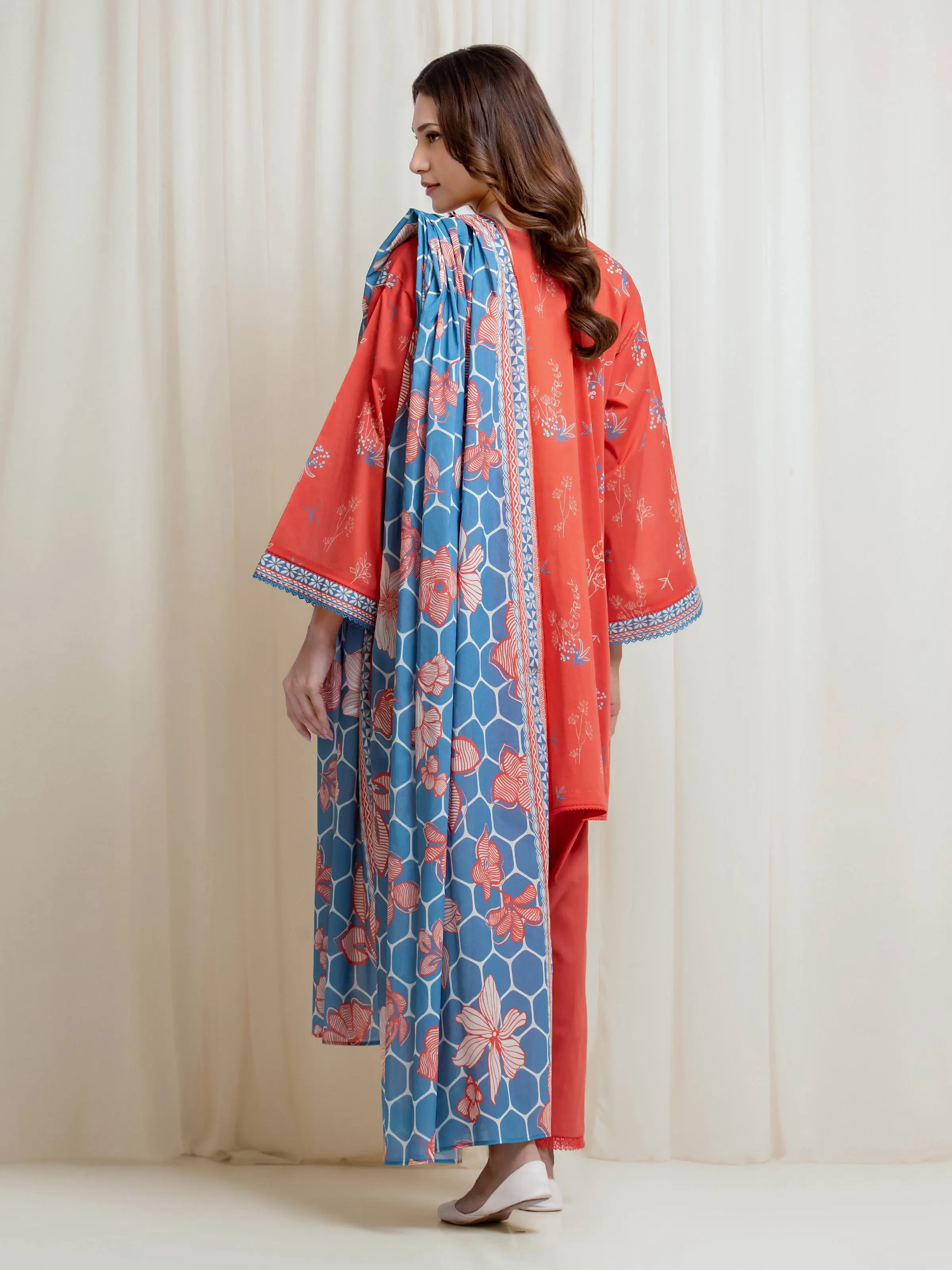 Printed Lawn Suit - EWU6A1-36666-3P - Image 6