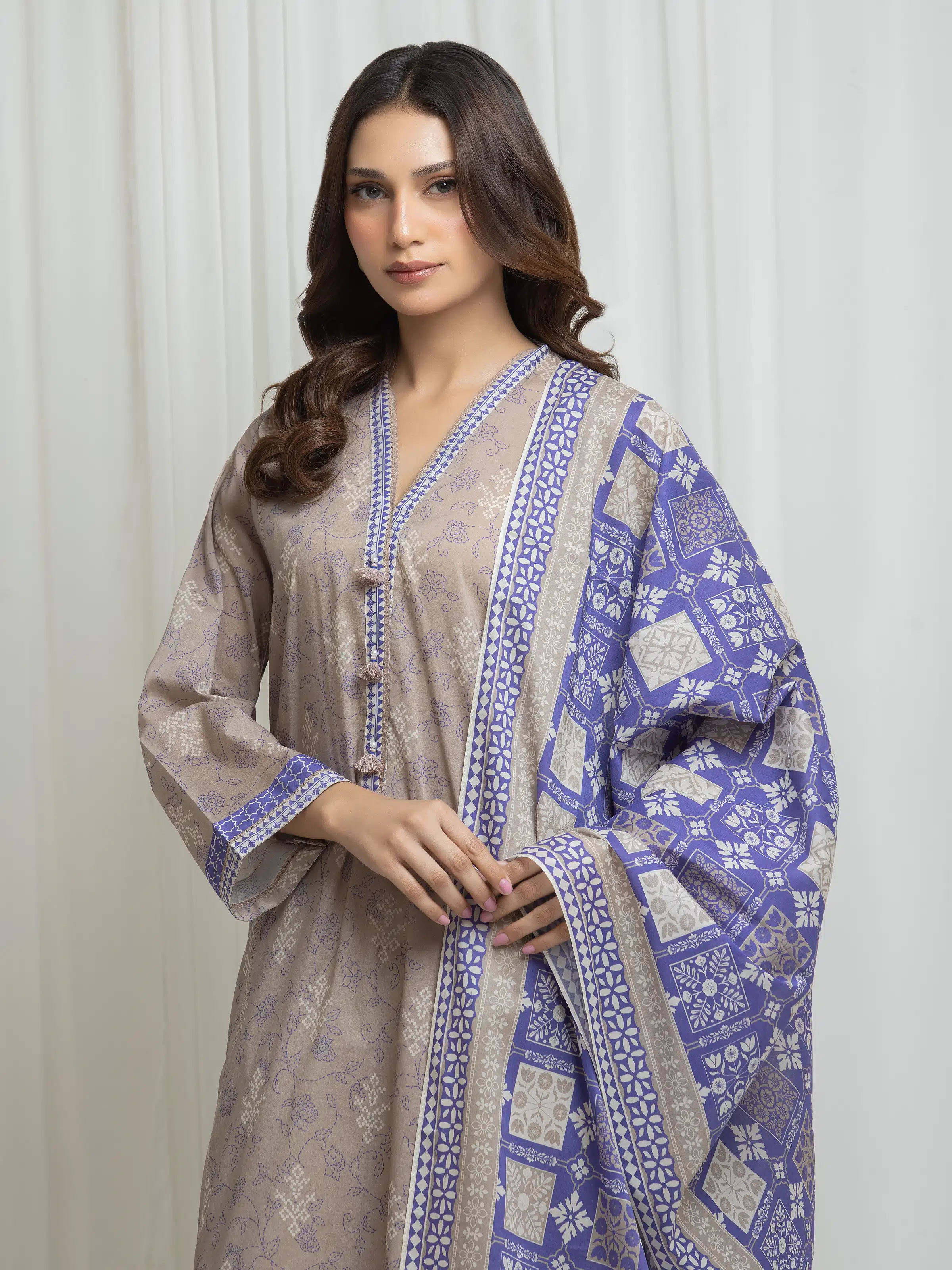 Printed Lawn Suit - EWU6A1-36670-3P - Image 2