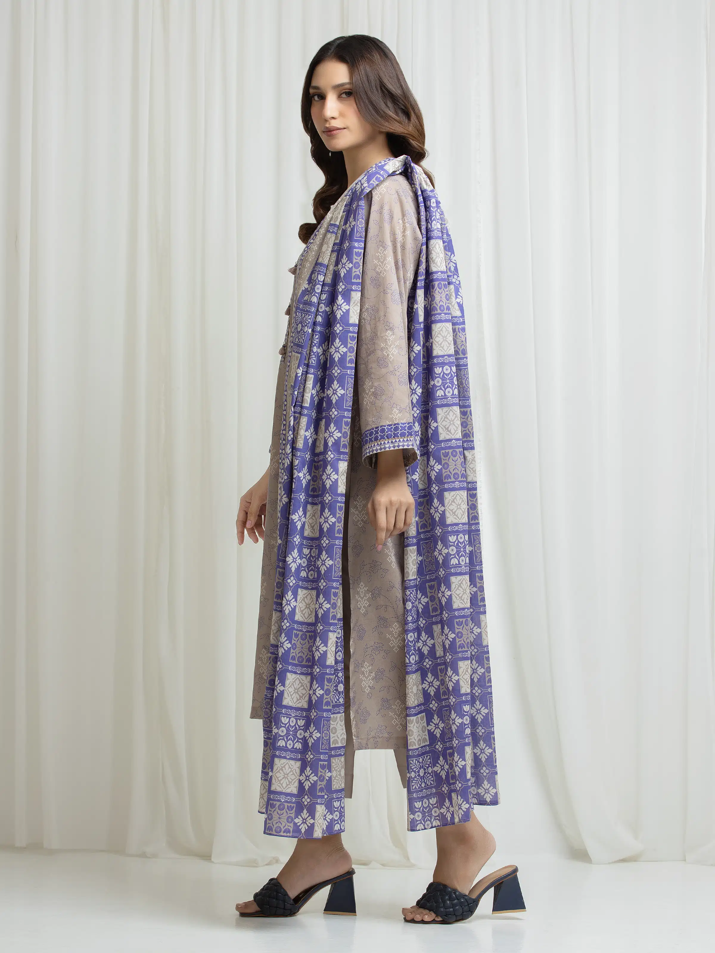 Printed Lawn Suit - EWU6A1-36670-3P - Image 5