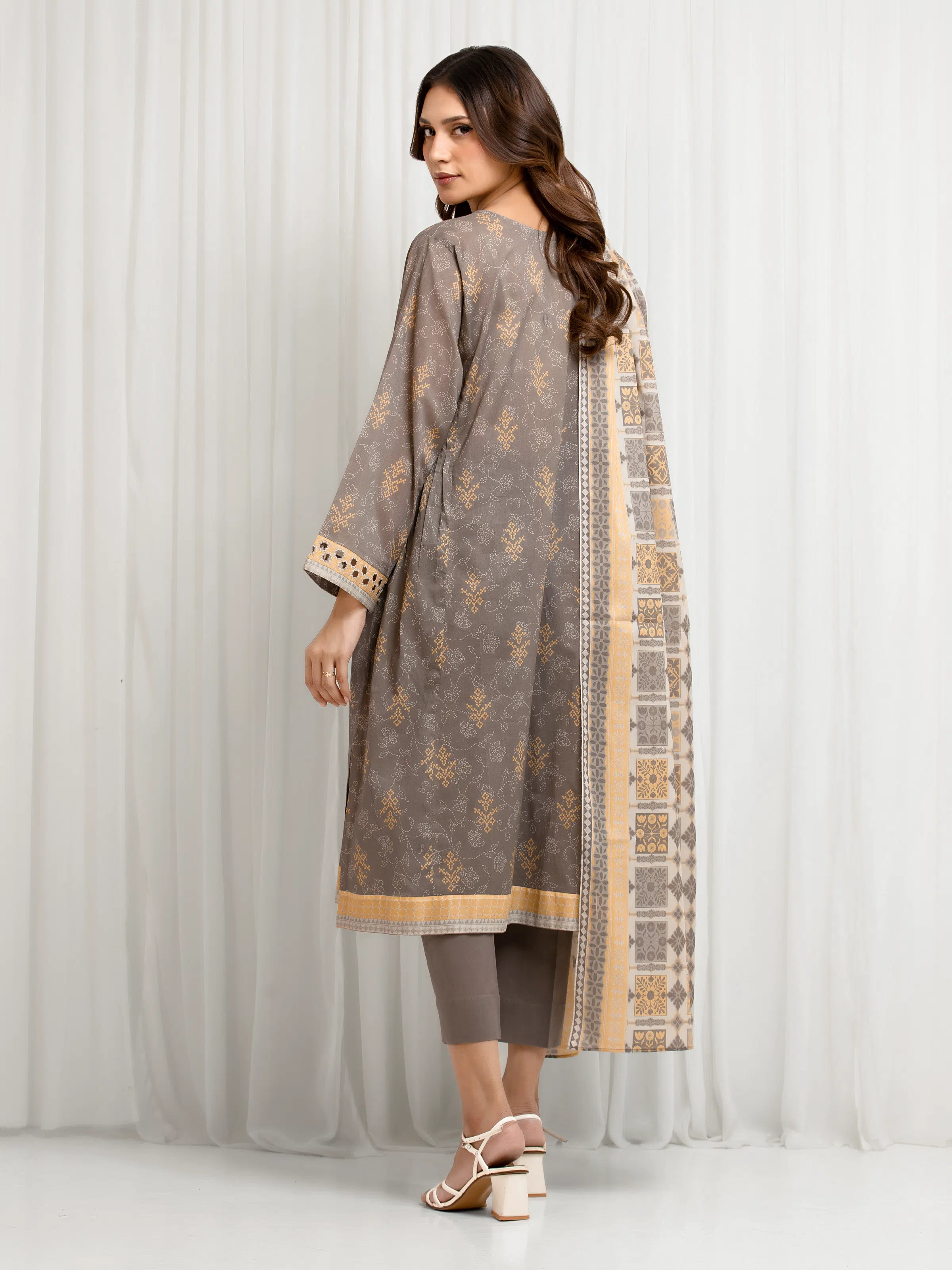 Printed Lawn Suit - EWU6A1-36671-3P - Image 6