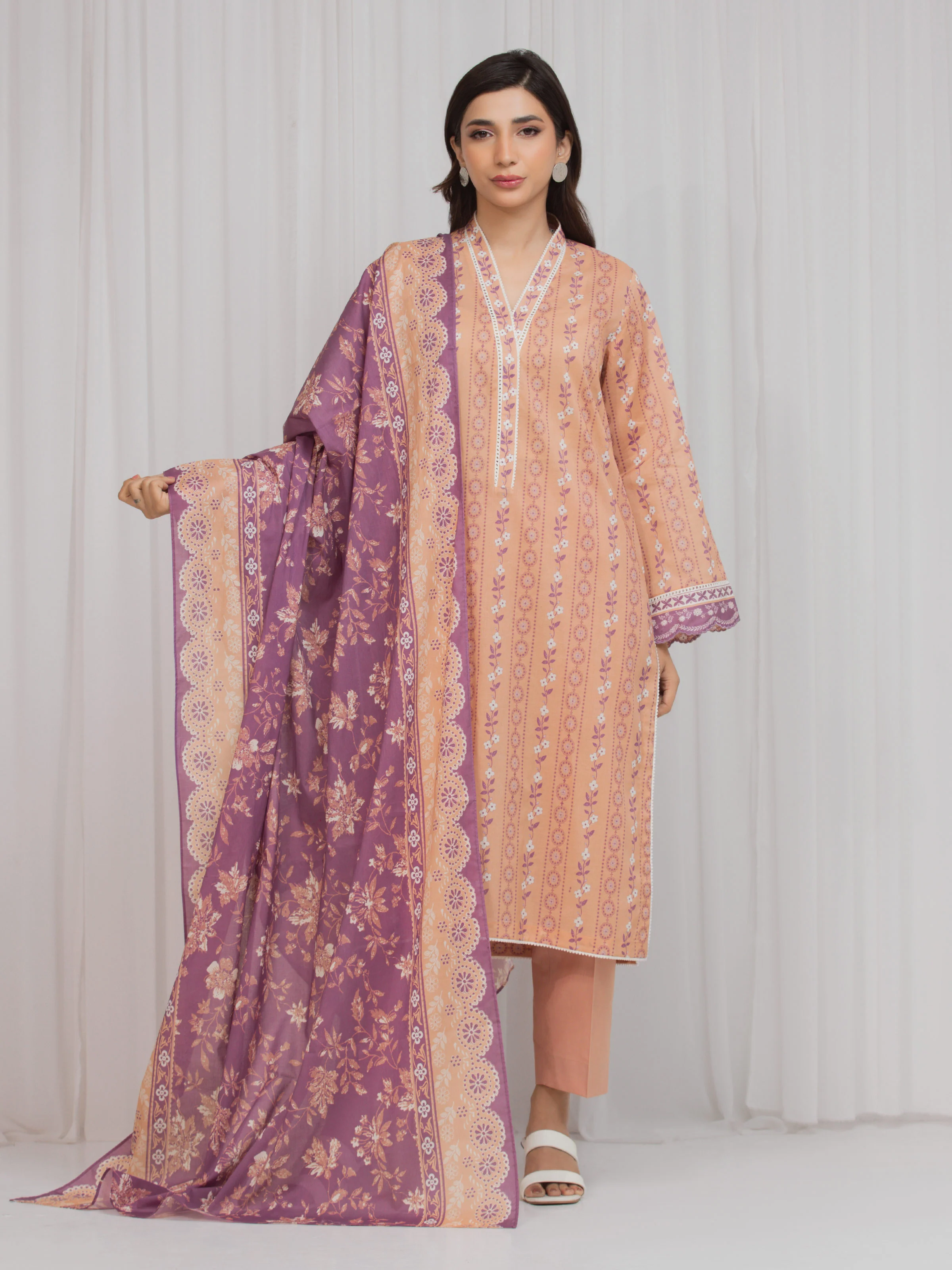 Printed Lawn Suit - EWU6A1-36680-3P