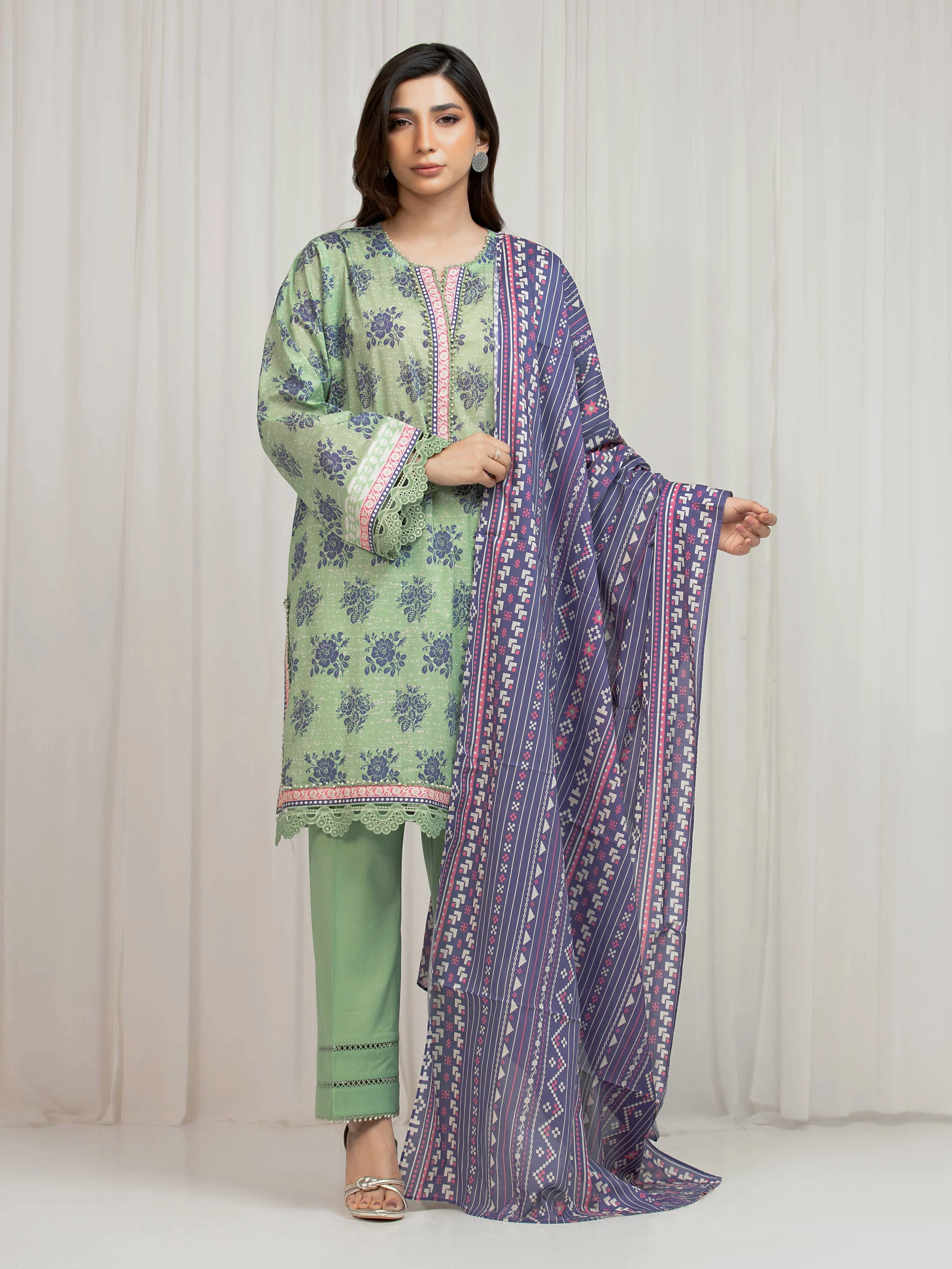 Printed Lawn Suit - EWU6A1-36684-3P