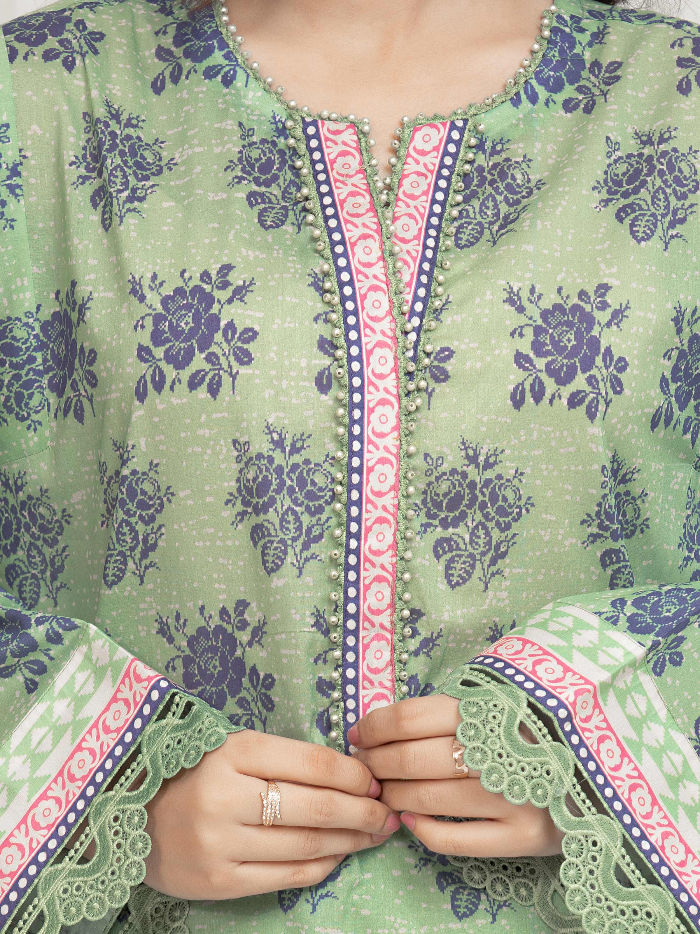 Printed Lawn Suit - EWU6A1-36684-3P - Image 3