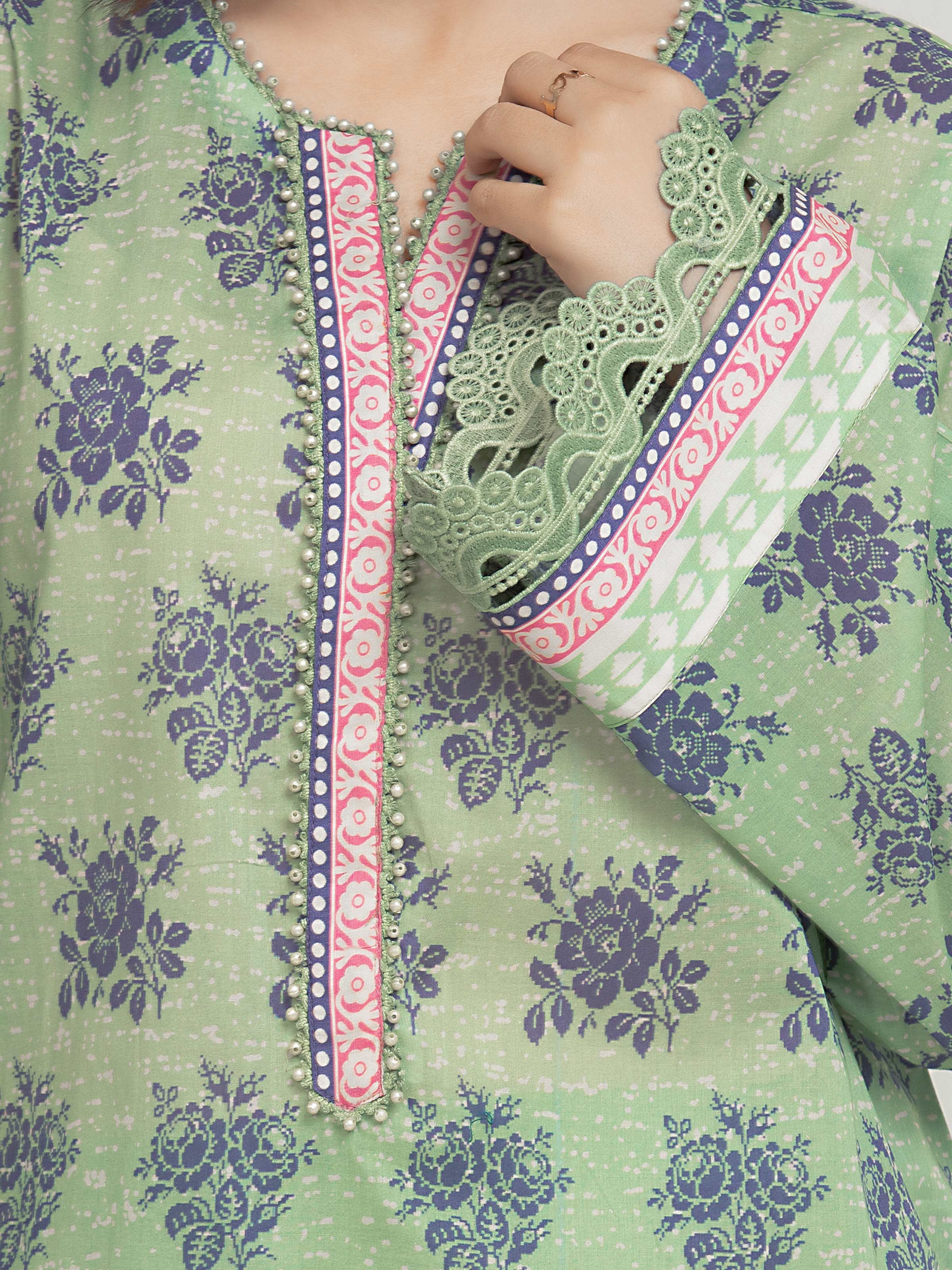 Printed Lawn Suit - EWU6A1-36684-3P - Image 4