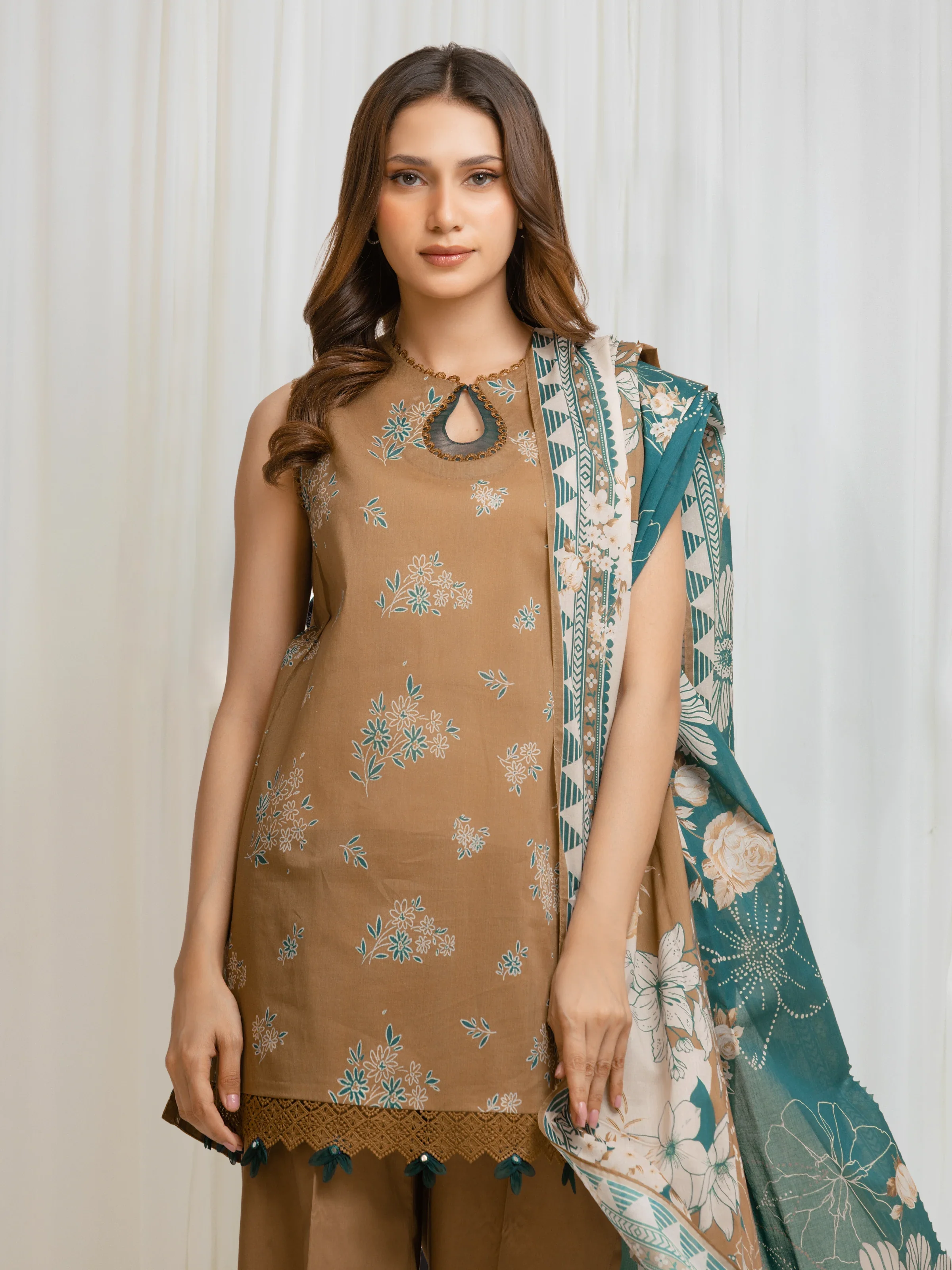 Printed Lawn Suit - EWU6A1-36686-3P - Image 2