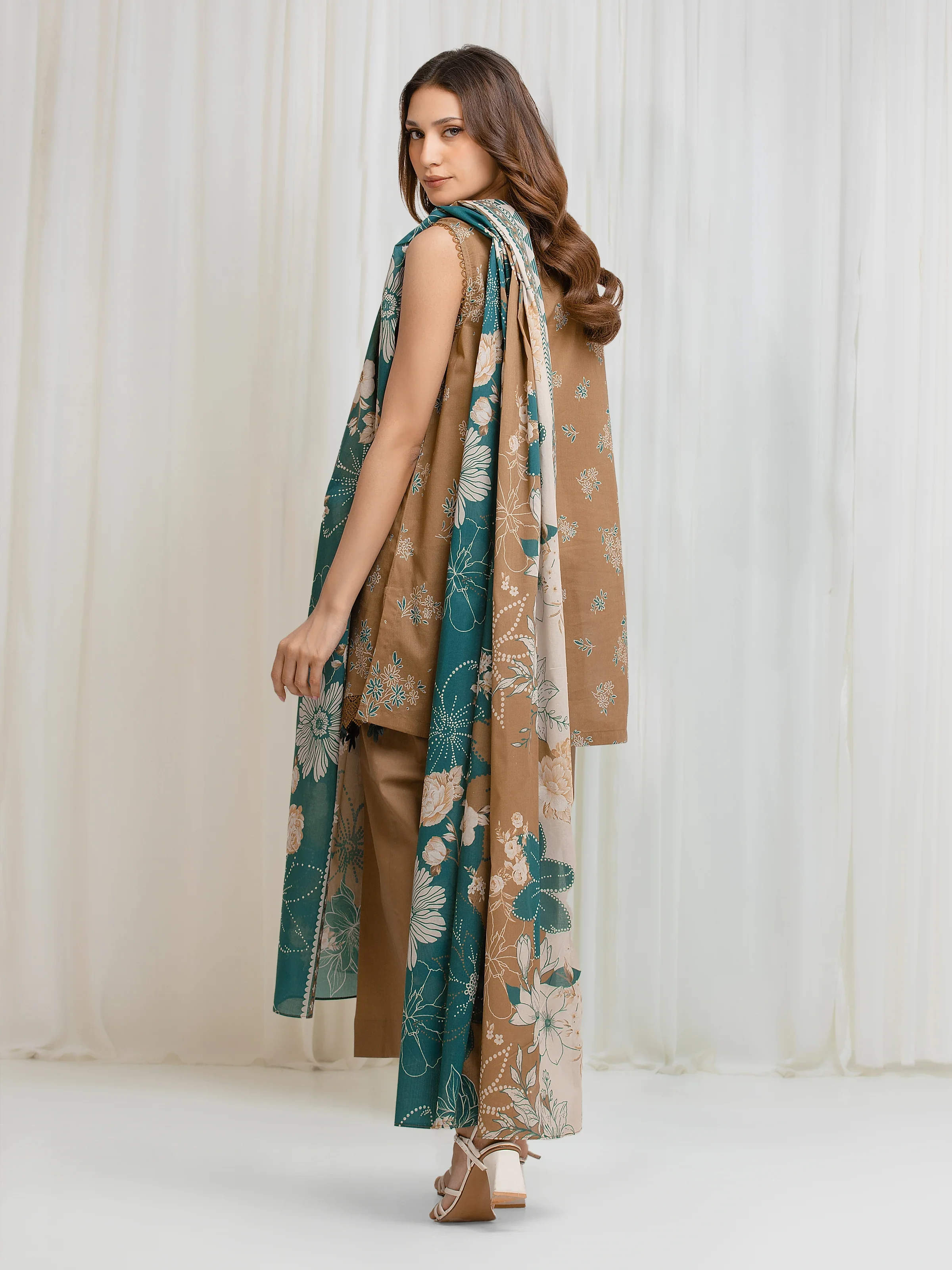 Printed Lawn Suit - EWU6A1-36686-3P - Image 5
