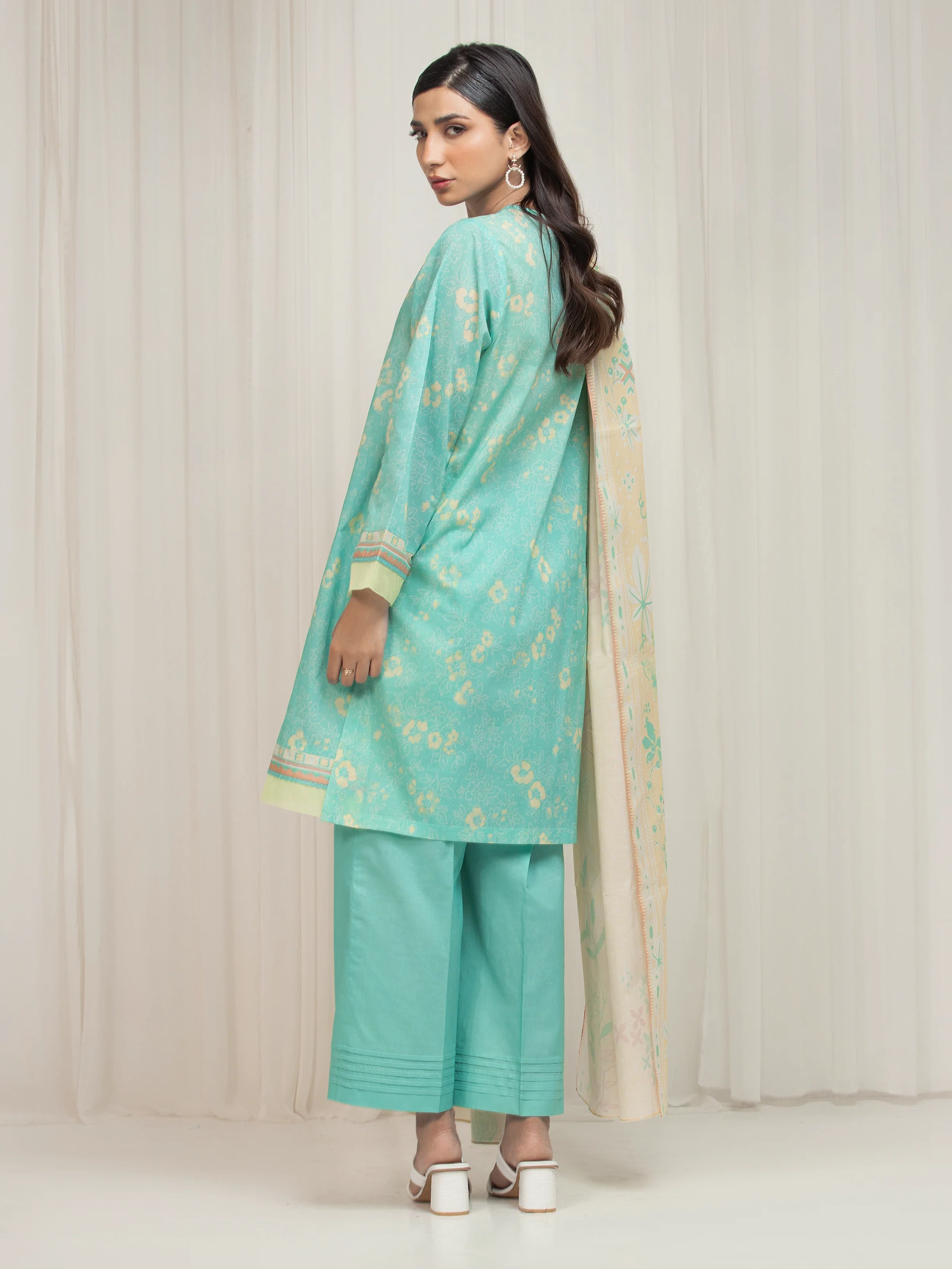 Printed Lawn Suit - EWU6A1-36687-3P - Image 5