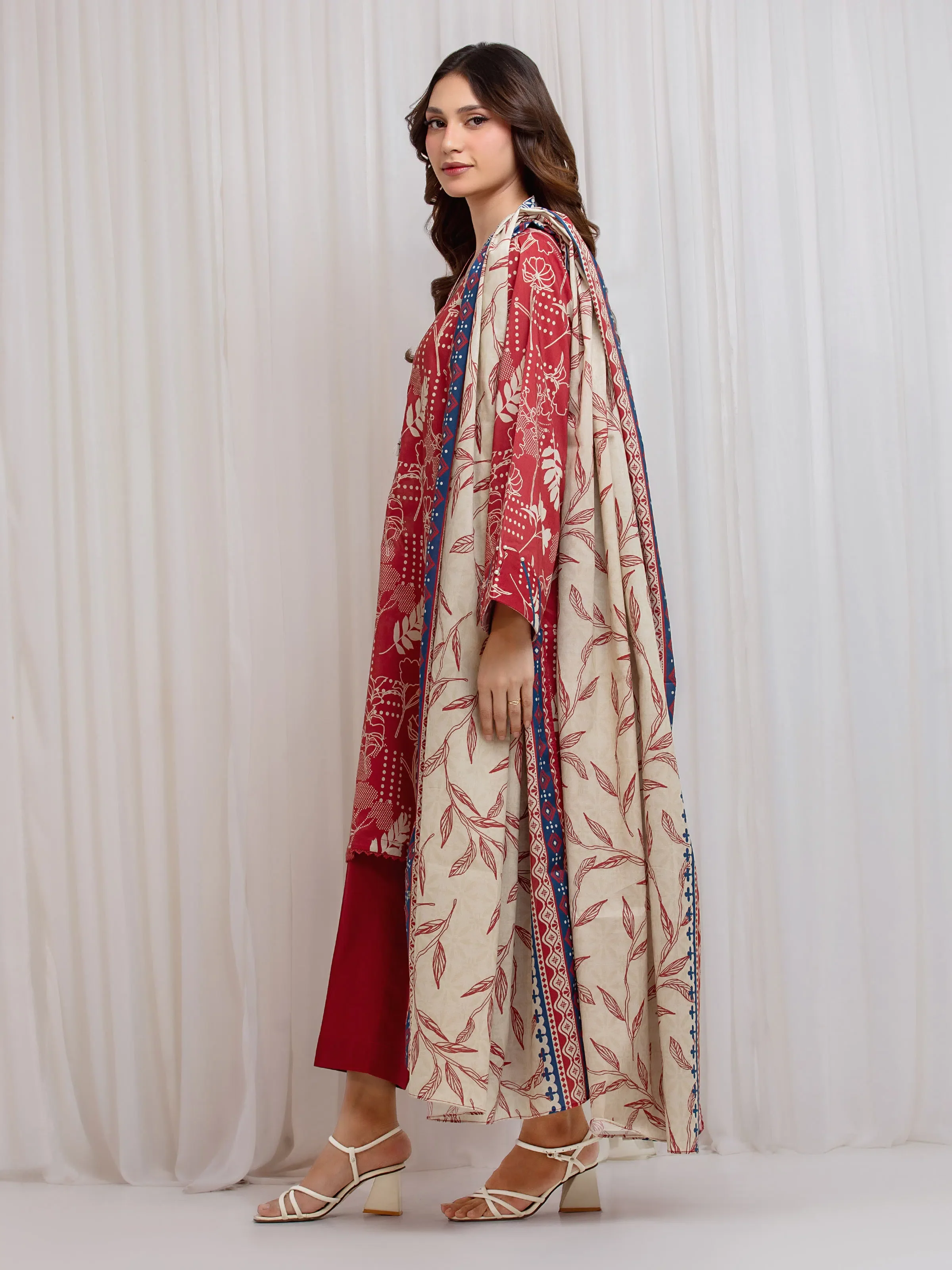 Printed Lawn Suit - EWU6A1-36696-3P - Image 5