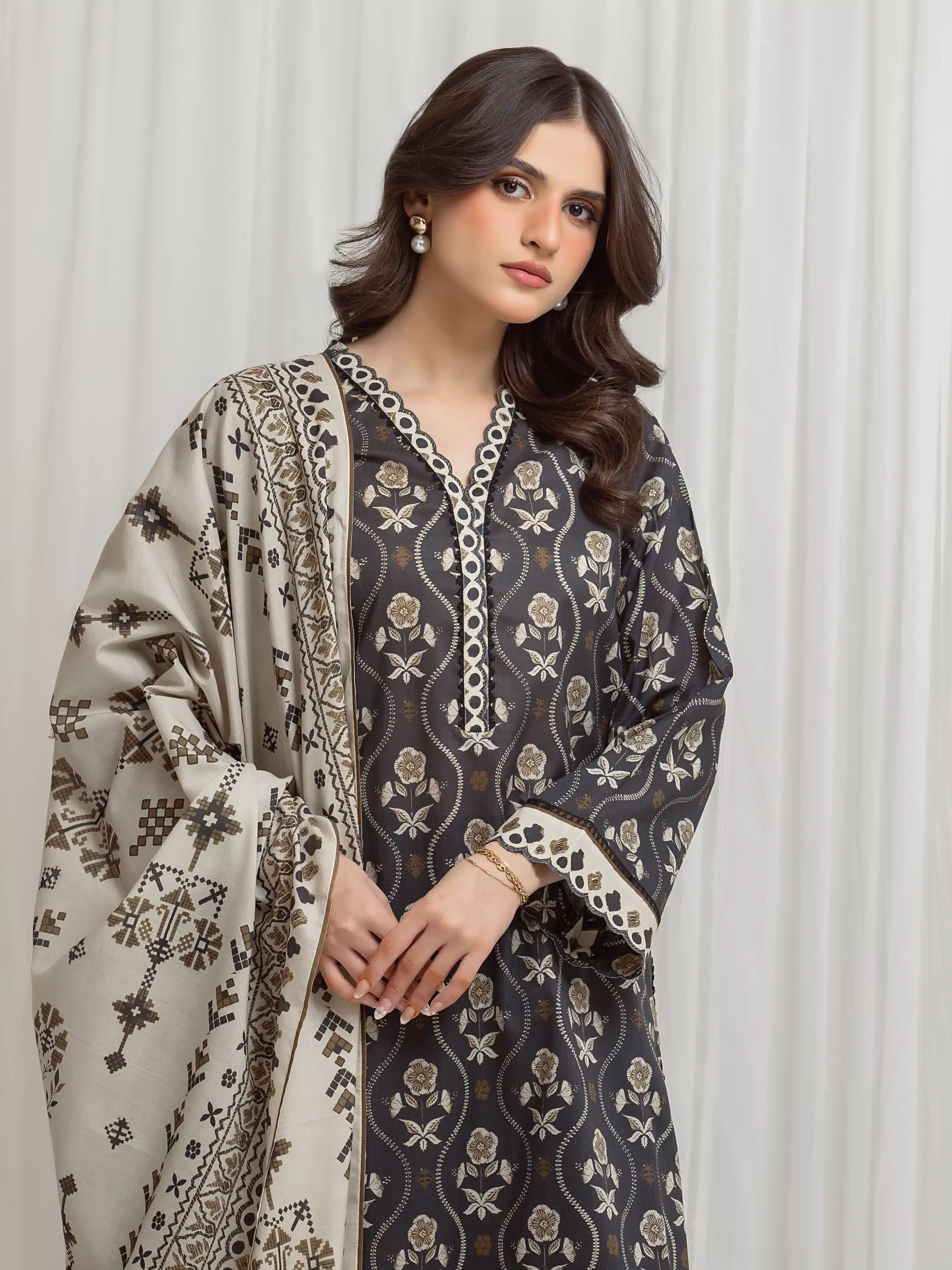 Printed Lawn Suit - EWU6A1-36717-3P - Image 2