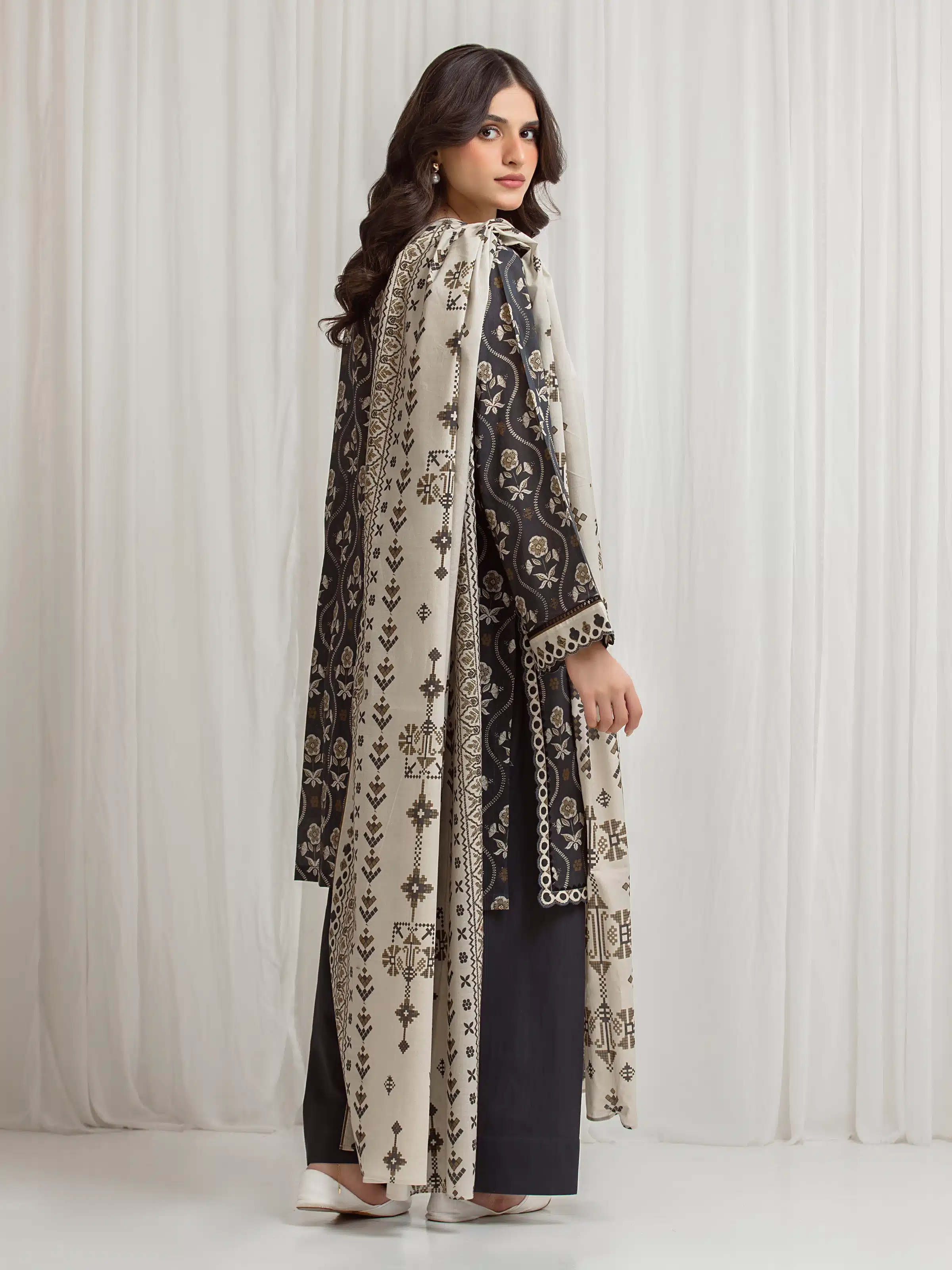 Printed Lawn Suit - EWU6A1-36717-3P - Image 5
