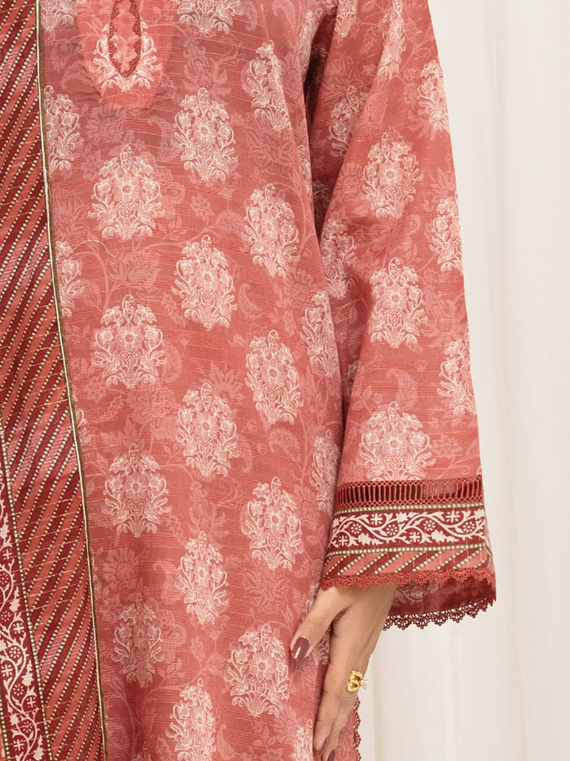 Printed Zari Lawn Suit - EWU6M6-005-3P - Image 4