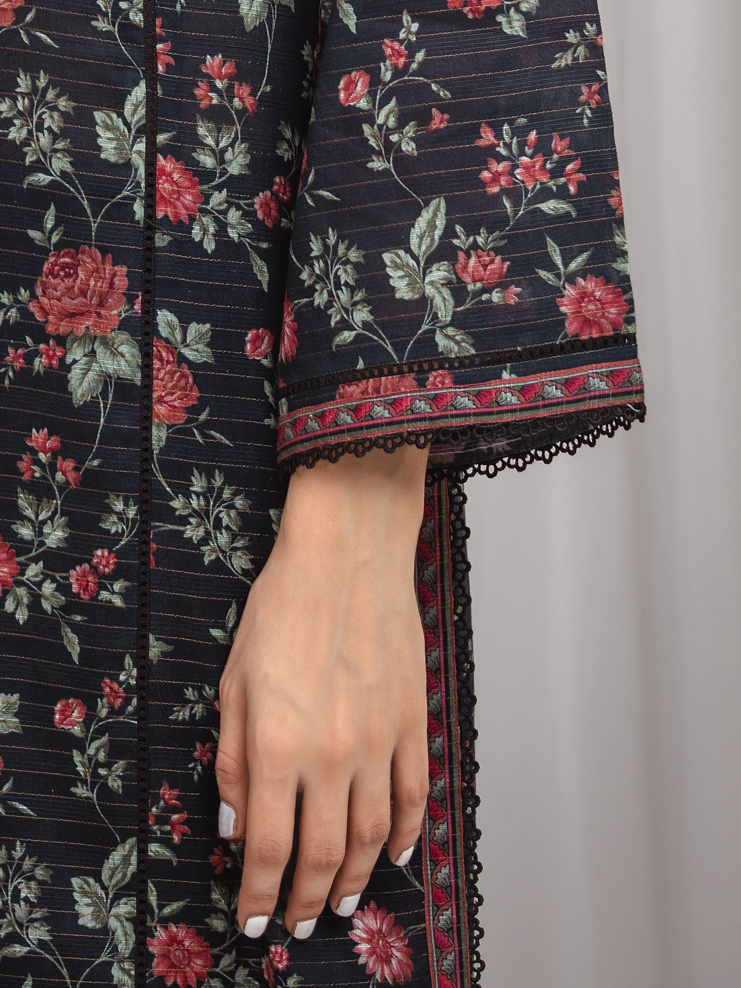 Printed Zari Lawn Suit - EWU6M6-011-3P - Image 3