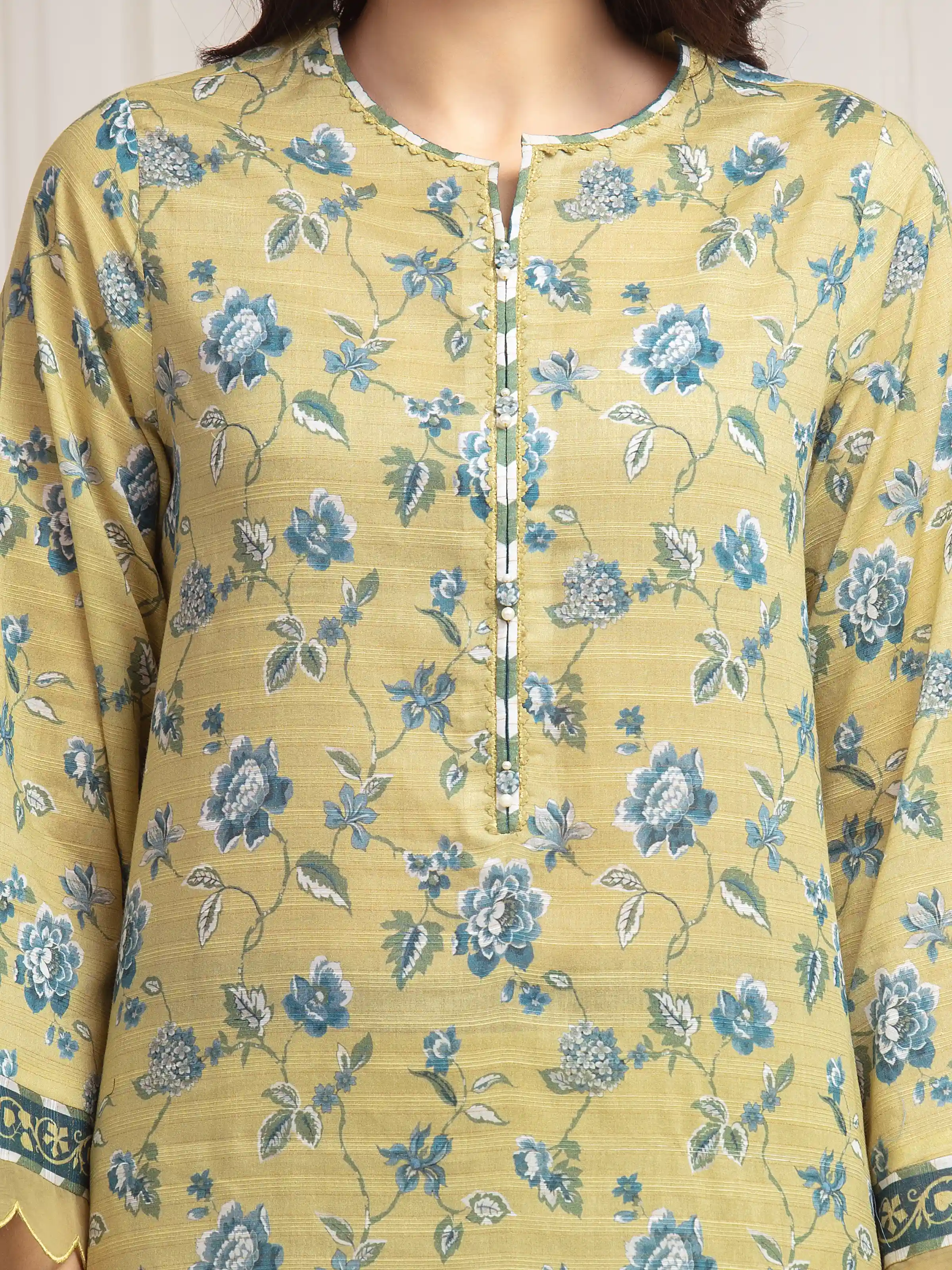 Printed Zari Lawn Suit - EWU6M6-028-3P - Image 4