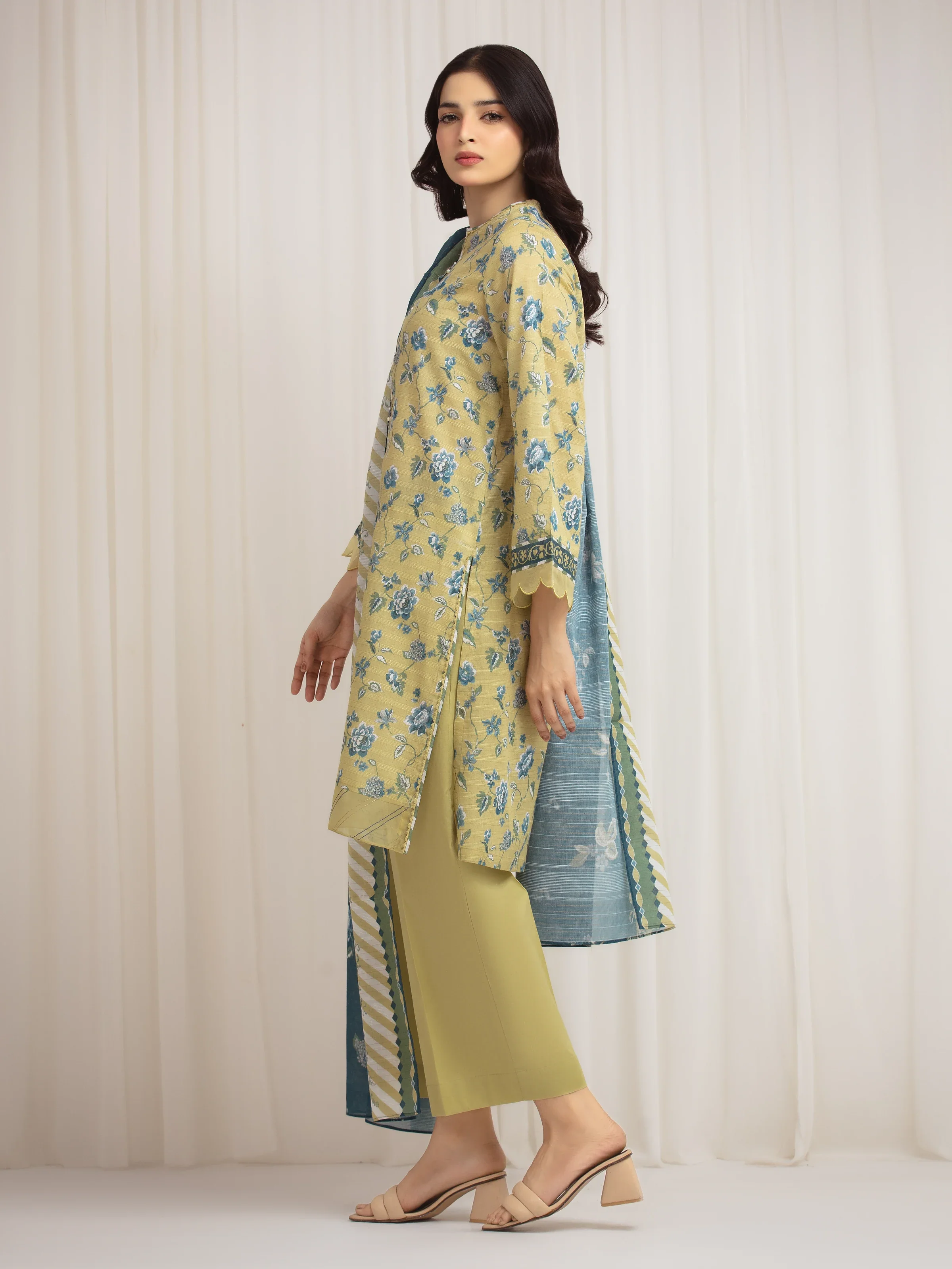 Printed Zari Lawn Suit - EWU6M6-028-3P - Image 5