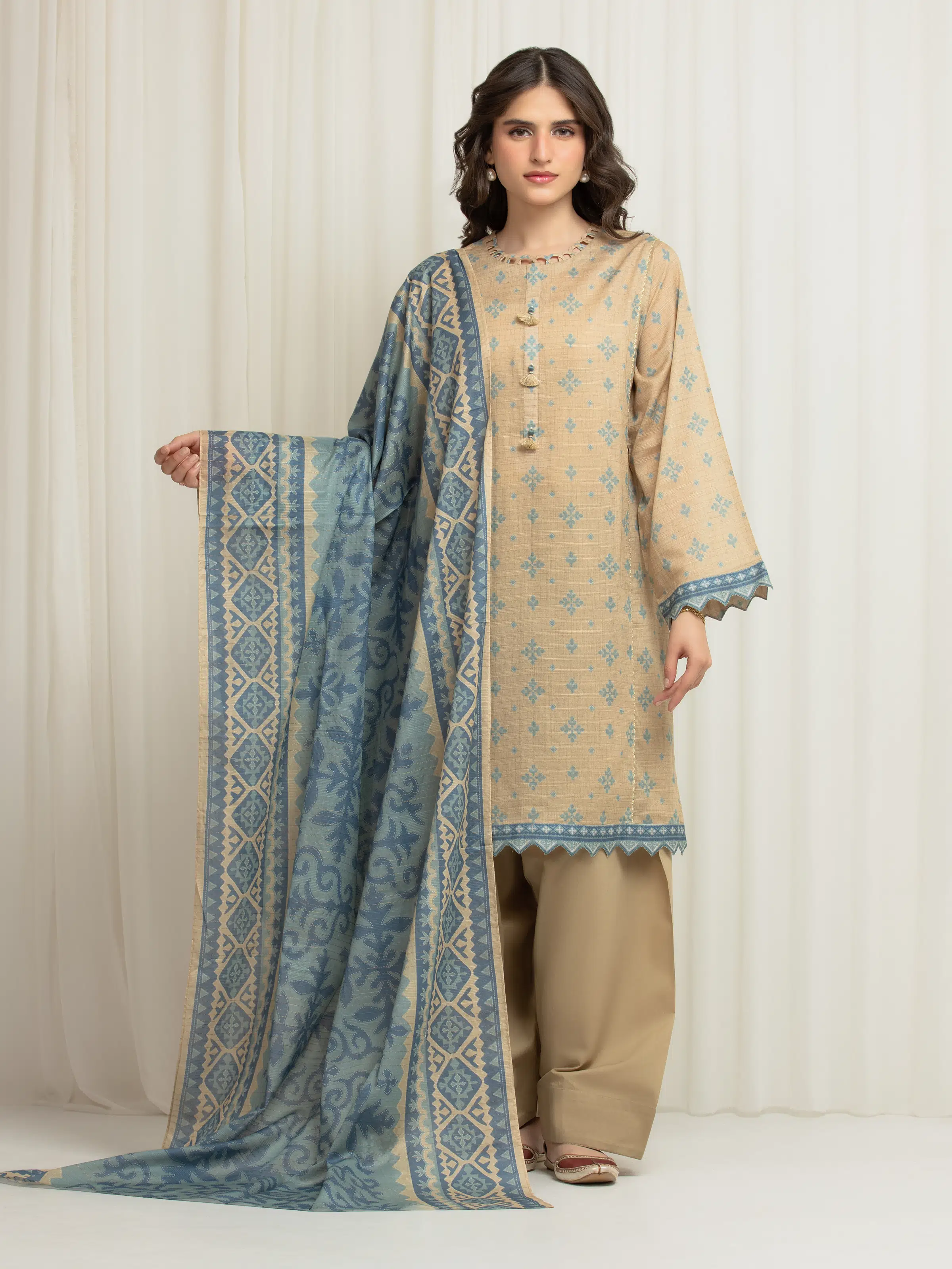 Printed Lawn Suit - EWU6M6-030-3P
