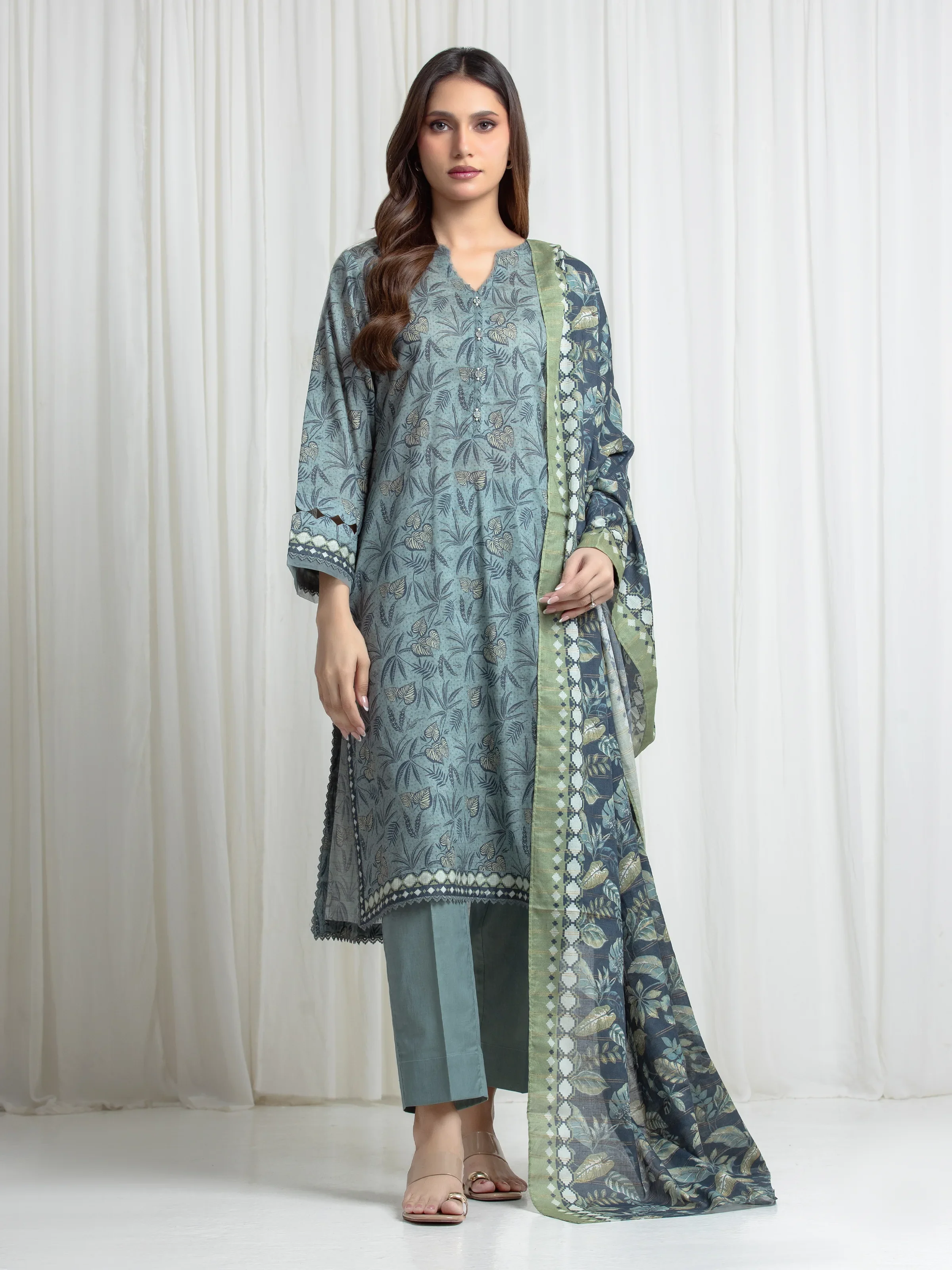 Printed Zari Lawn Suit - EWU6M6-079-3P