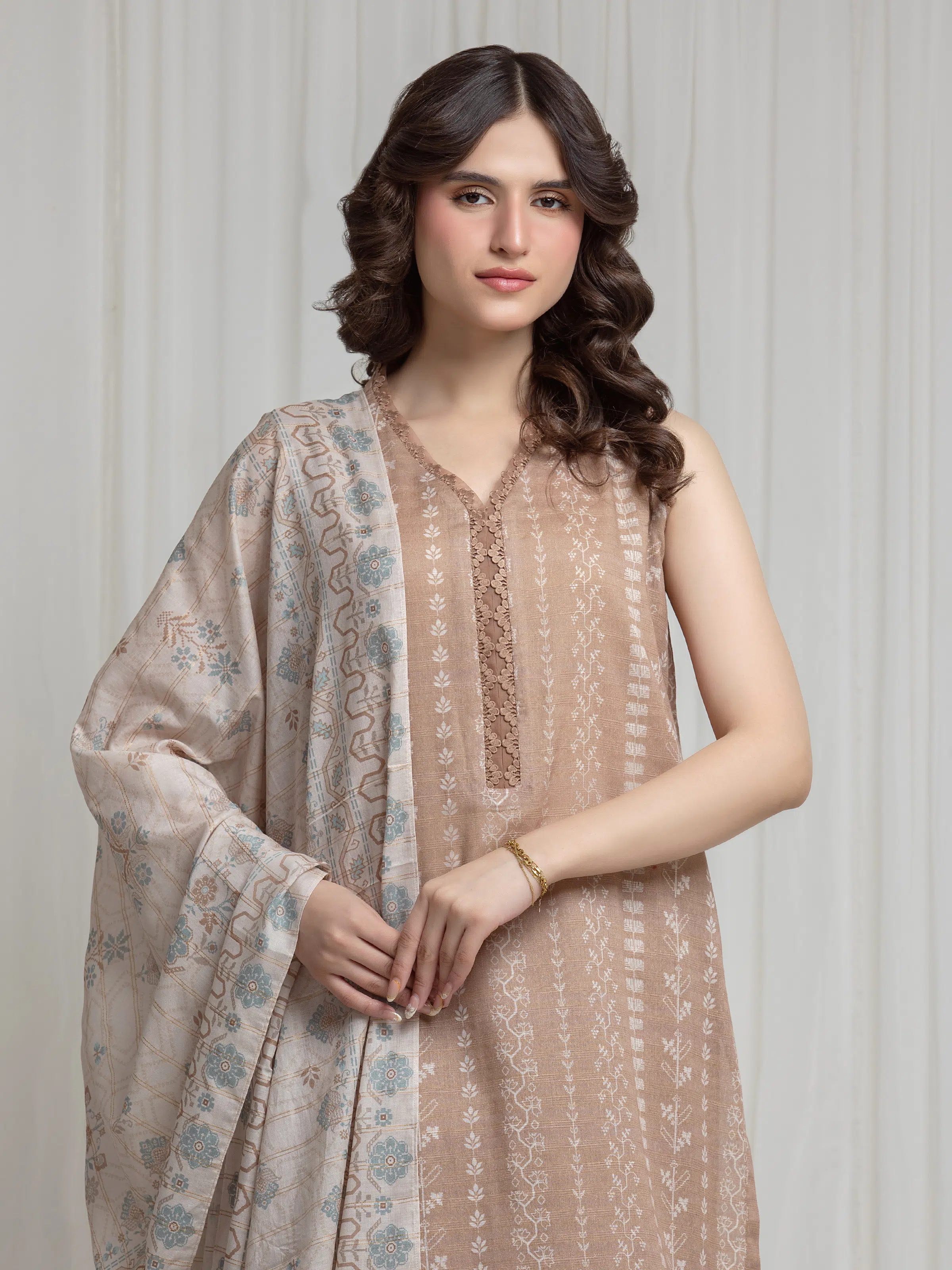 Printed Zari Lawn Suit - EWU6M6-080-3P - Image 2