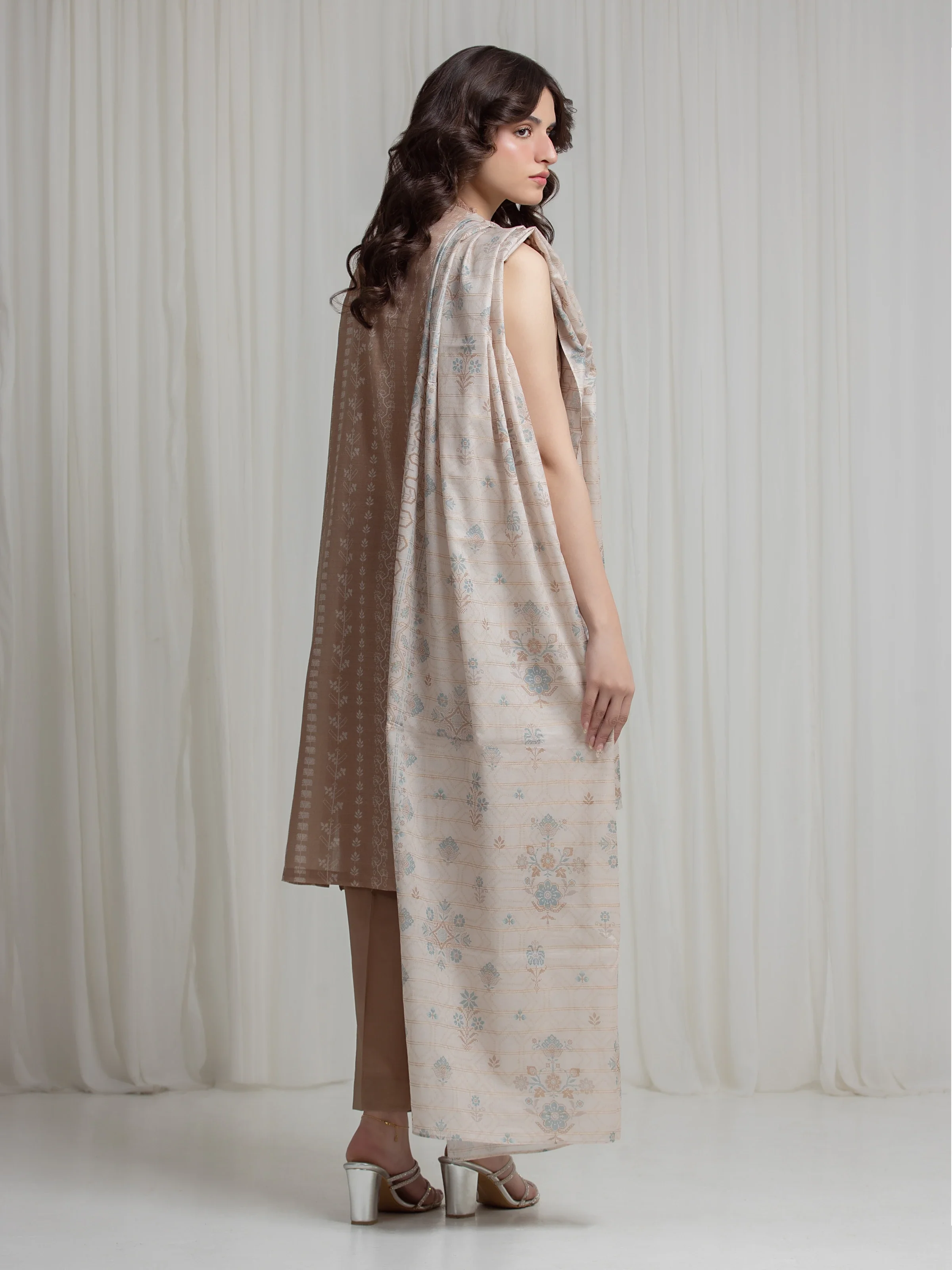 Printed Zari Lawn Suit - EWU6M6-080-3P - Image 5