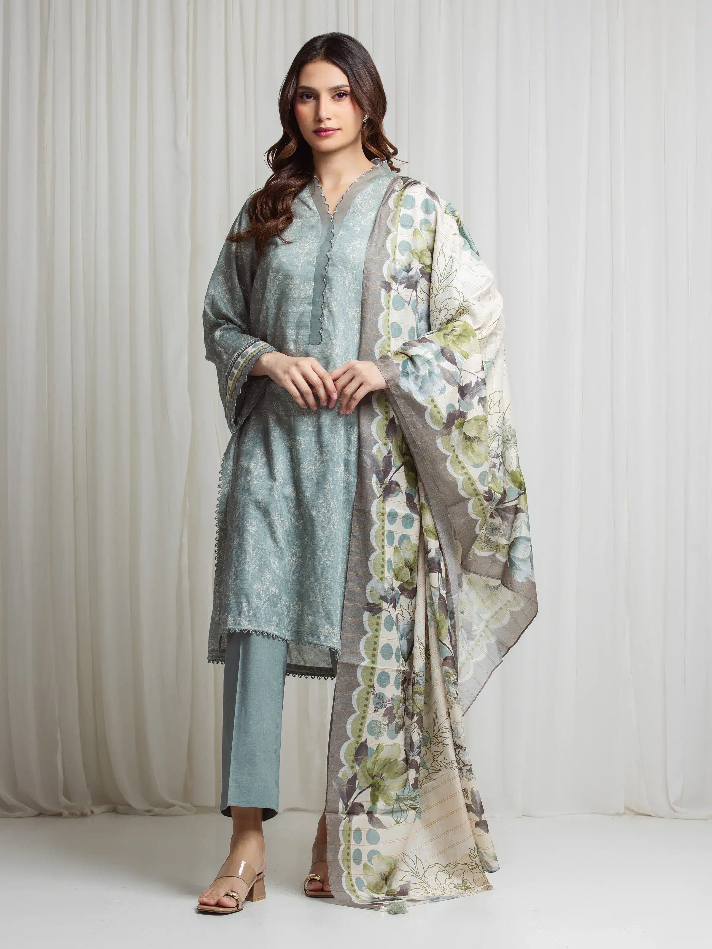 Printed Zari Lawn Suit - EWU6M6-093-3P