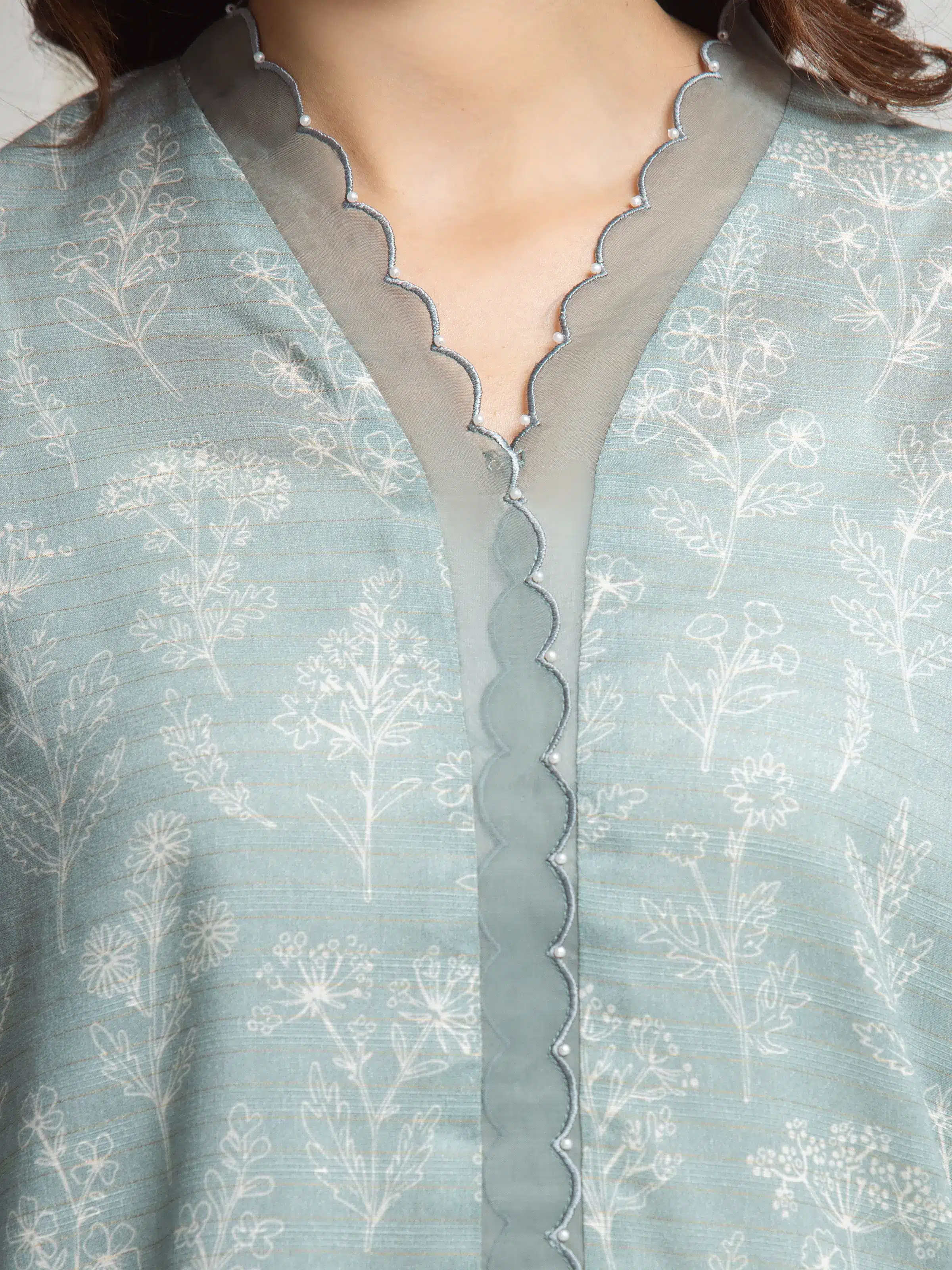 Printed Zari Lawn Suit - EWU6M6-093-3P - Image 4