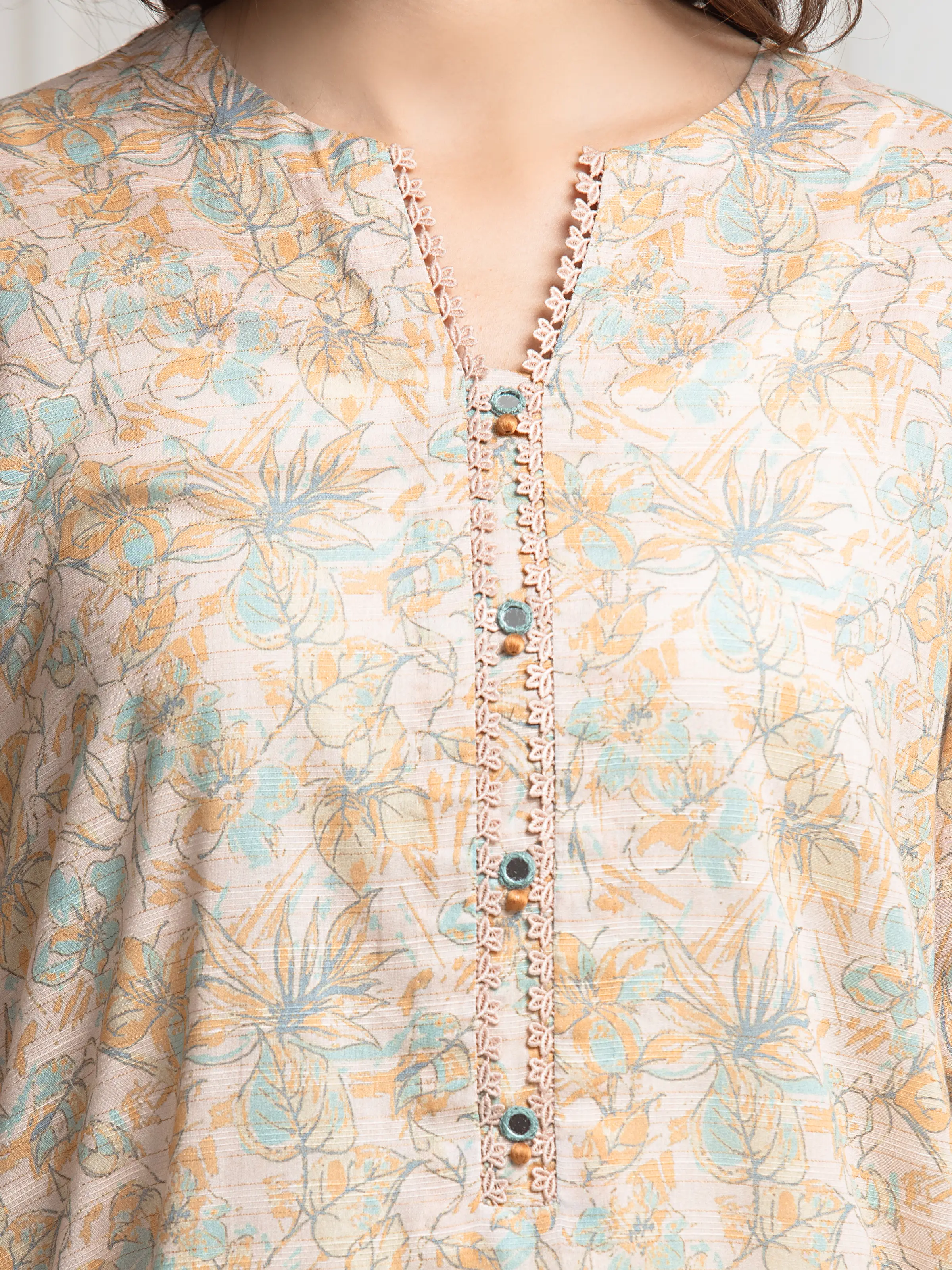 Printed Zari Lawn Suit - EWU6M6-102-3P - Image 4