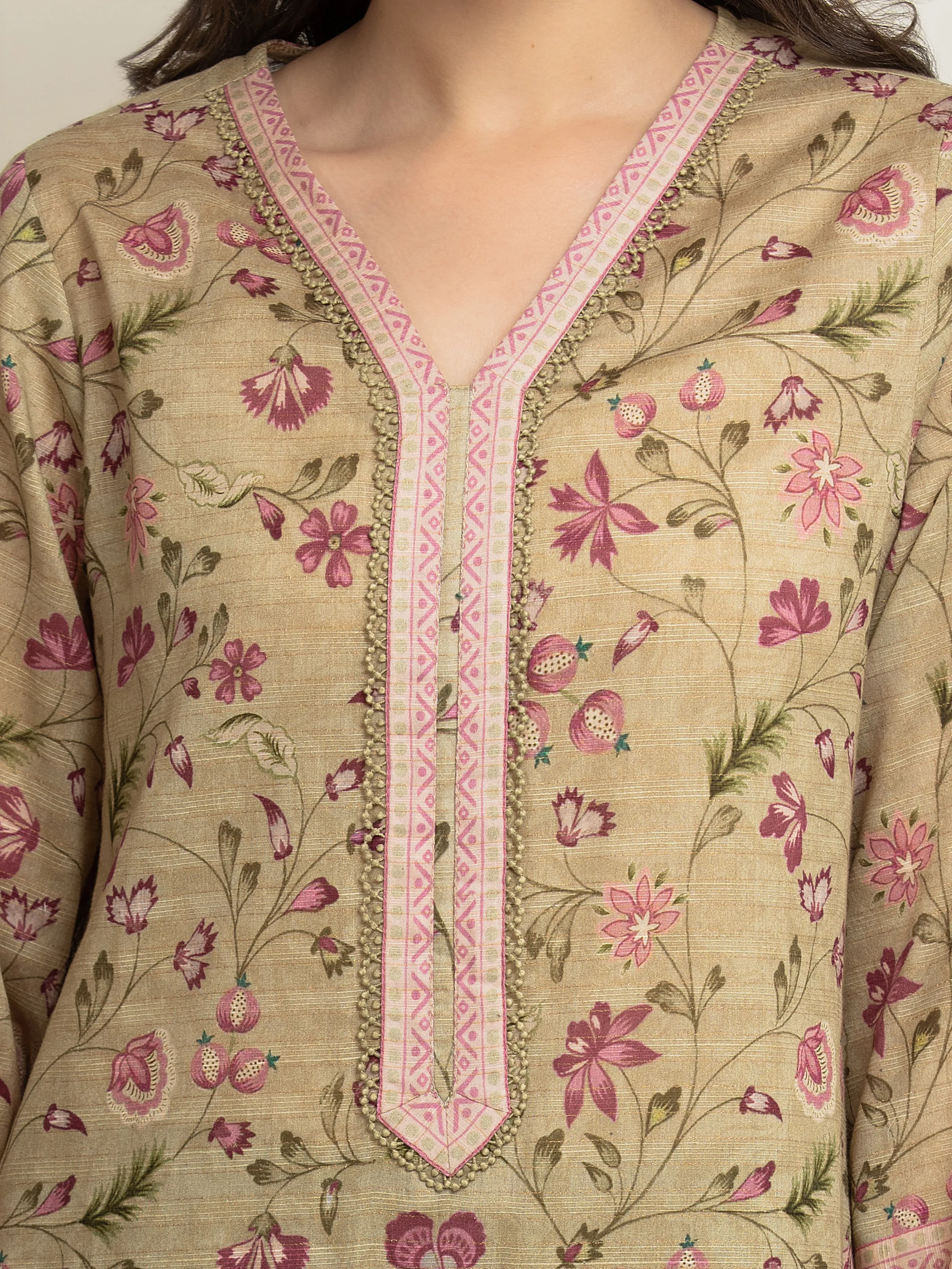 Printed Zari Lawn Suit - EWU6M6-033-3P - Image 3