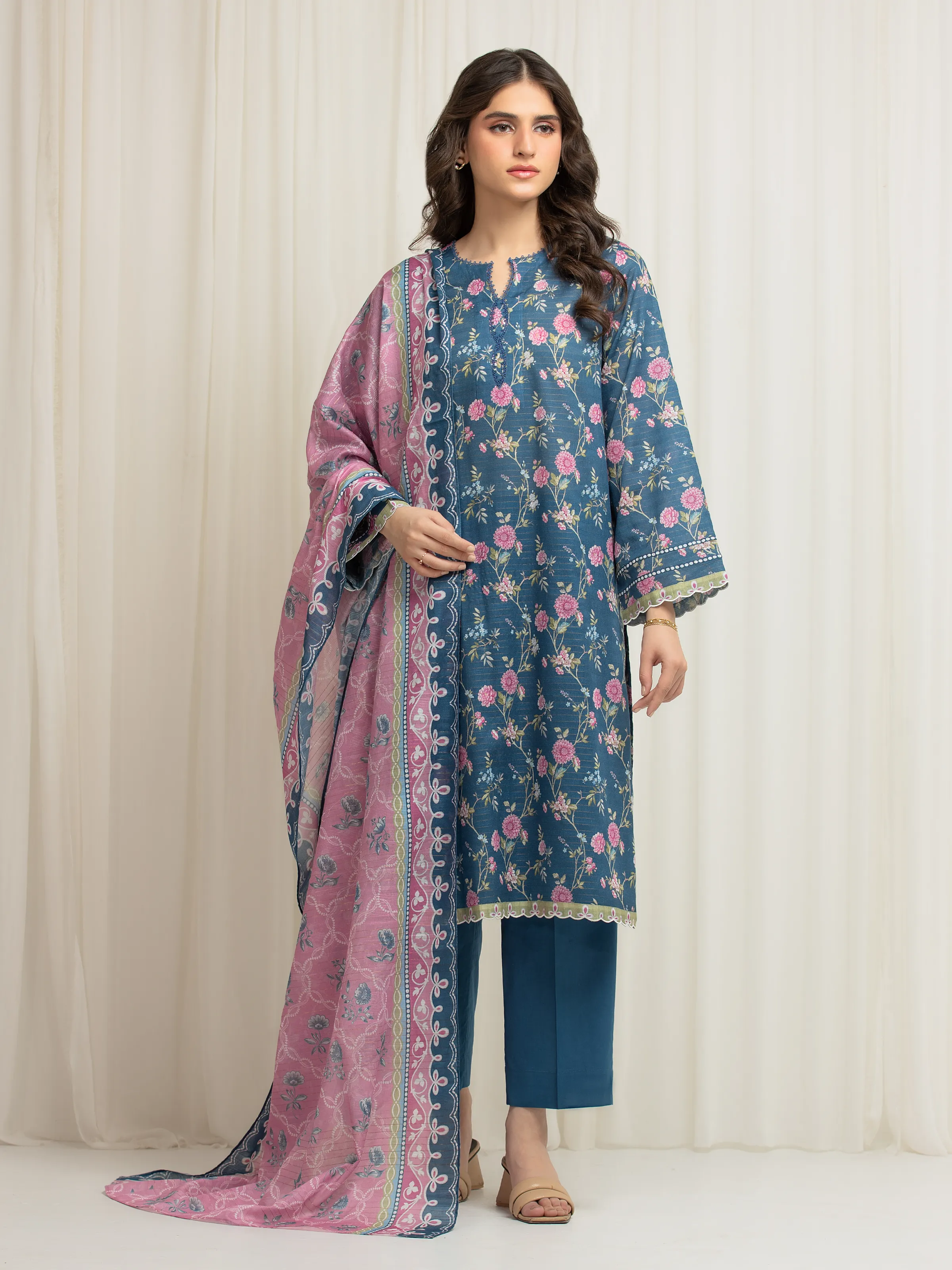 Printed Zari Lawn Suit - EWU6M6-037-3P