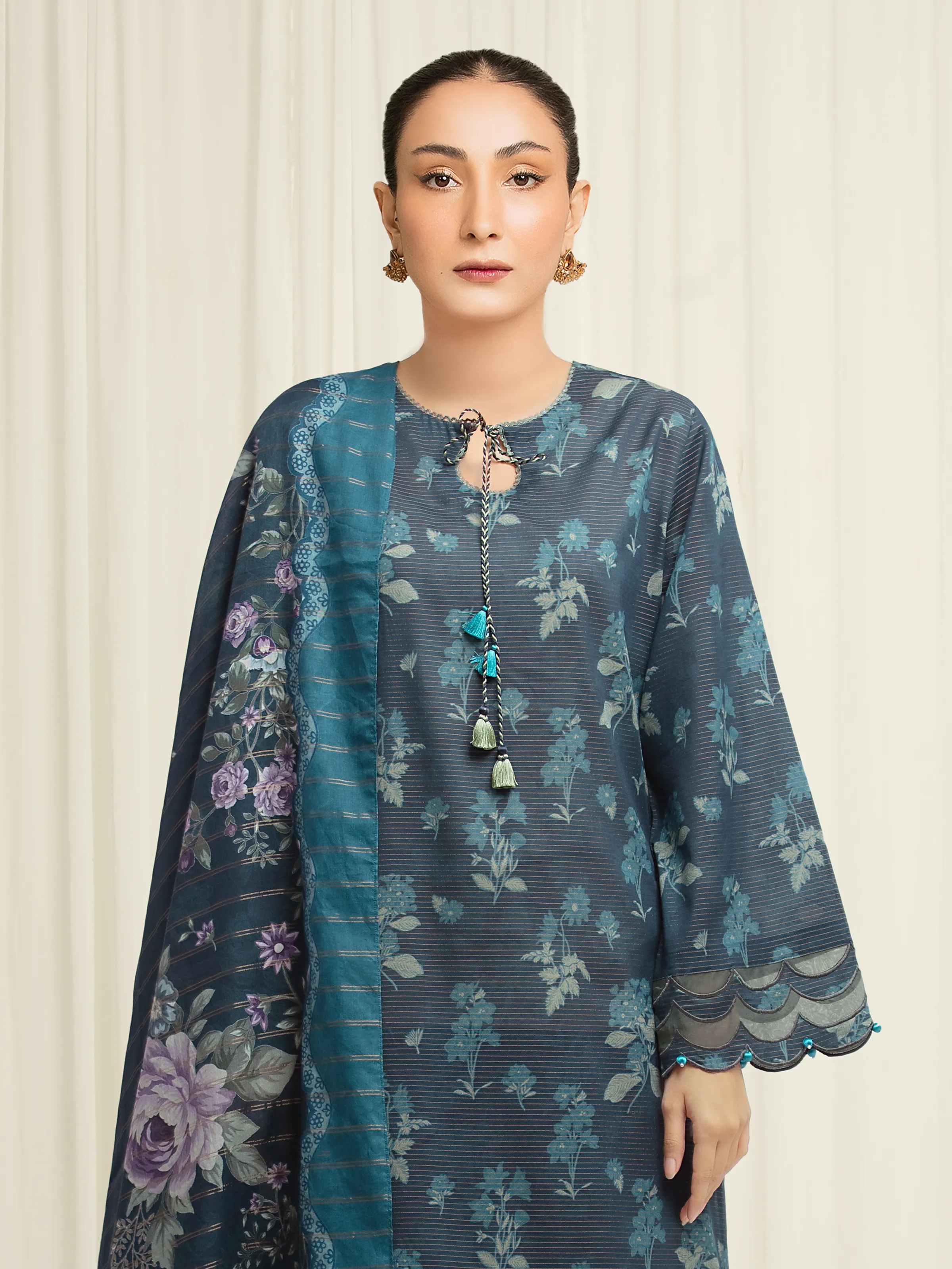 Printed Zari Lawn Suit - EWU6M6-051-3P - Image 2