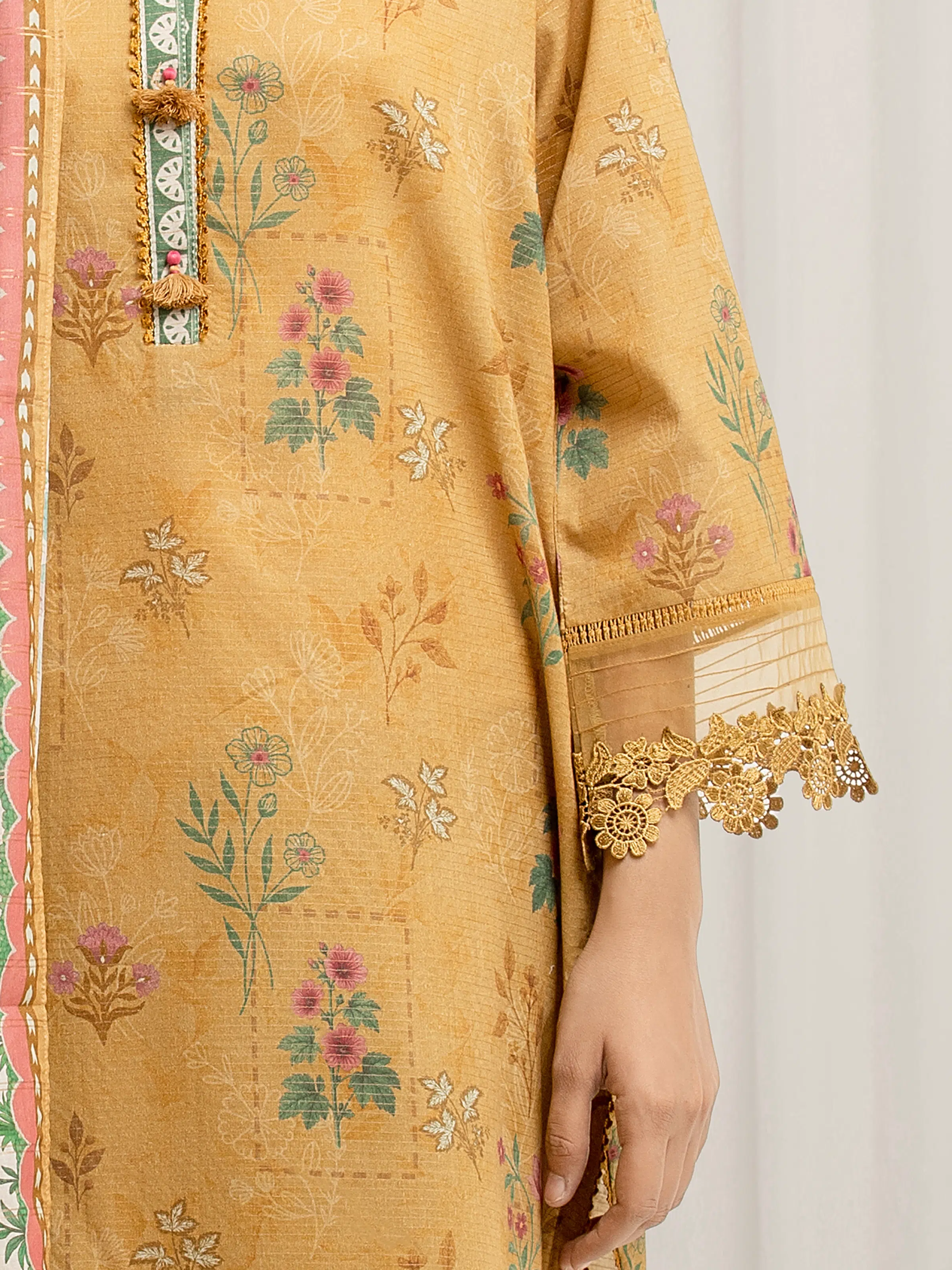 Printed Zari Lawn Suit - EWU6M6-053-3P - Image 4