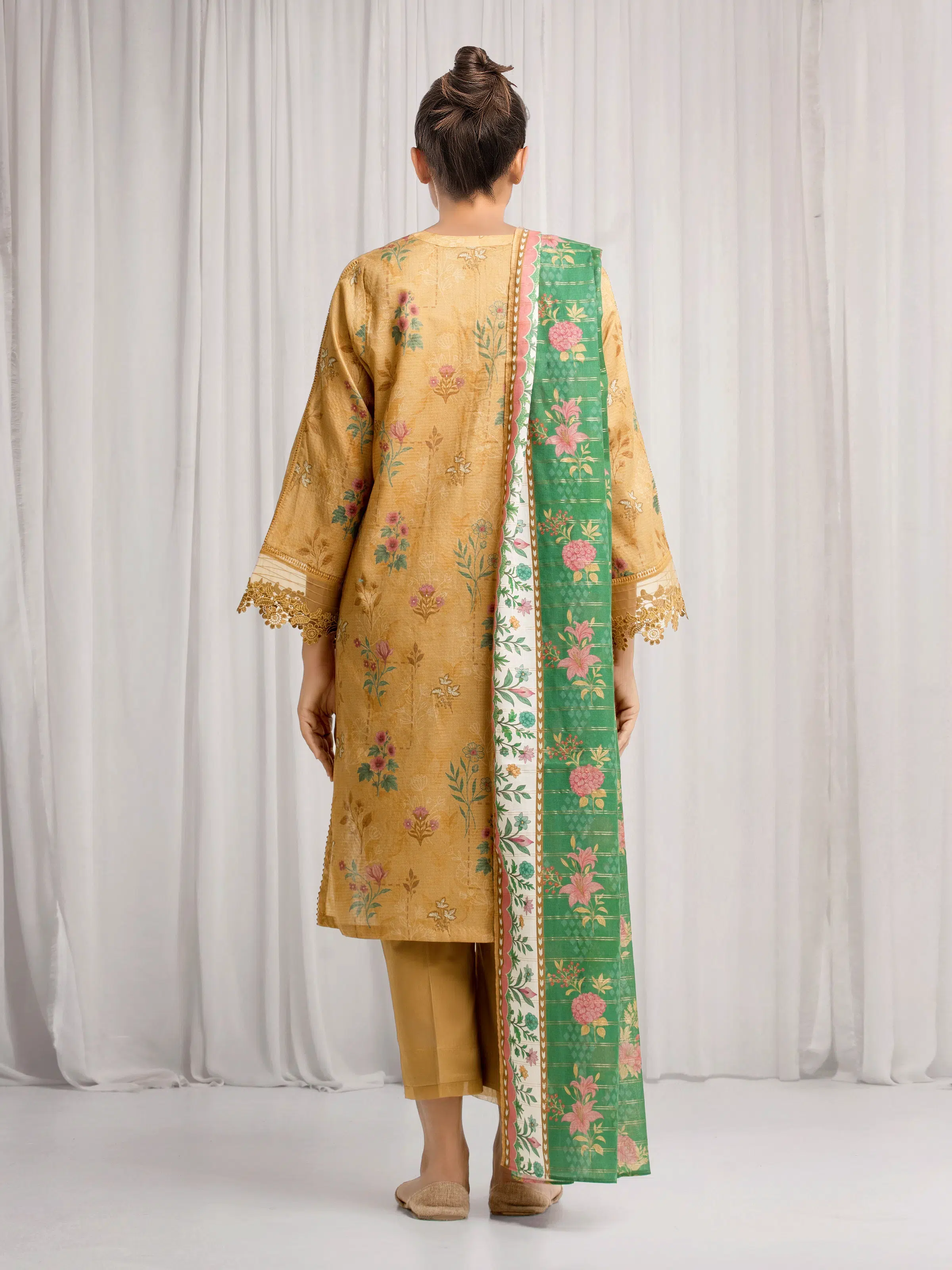 Printed Zari Lawn Suit - EWU6M6-053-3P - Image 5