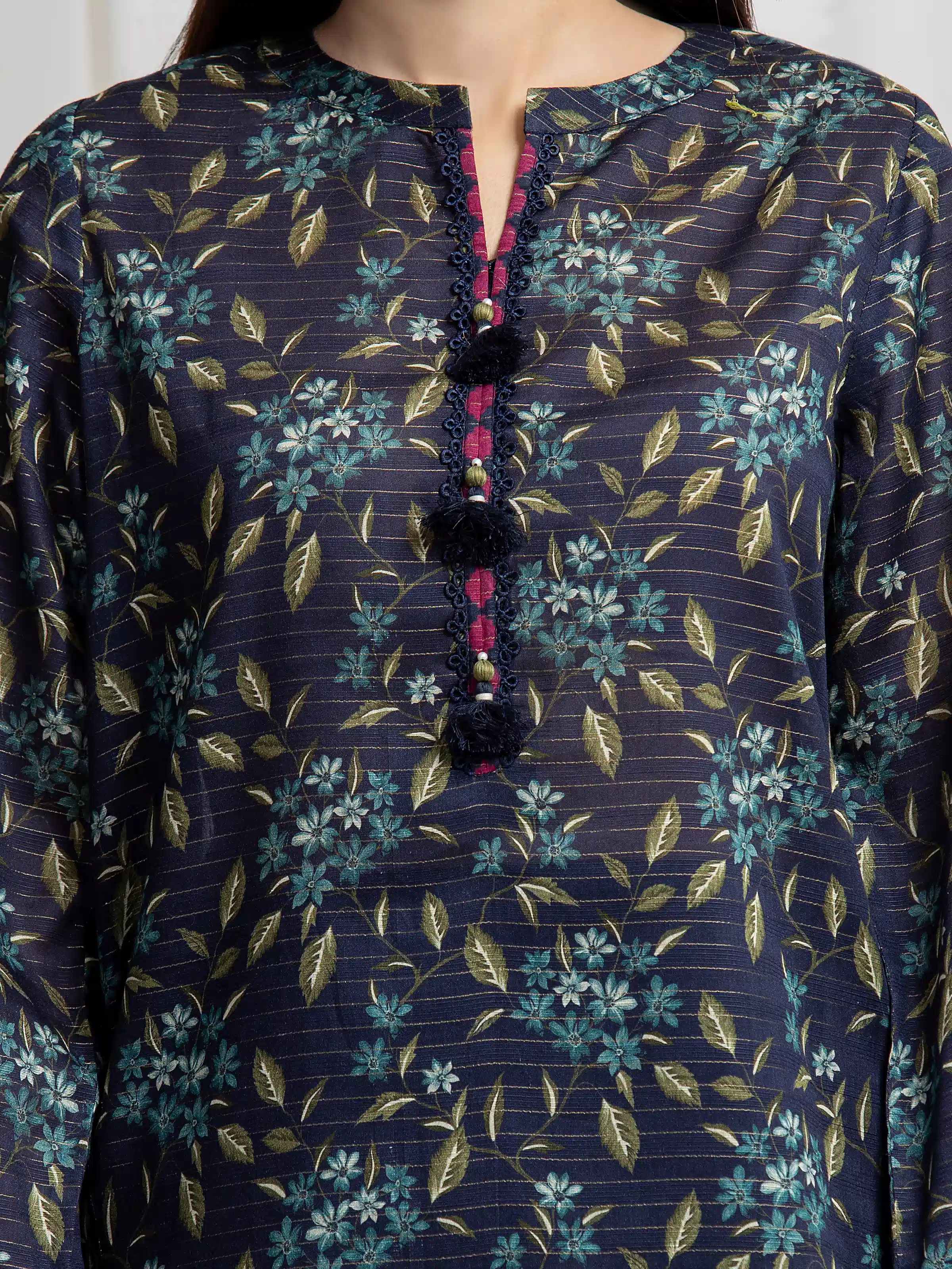 Printed Zari Lawn Suit - EWU6M6-065-3P - Image 4