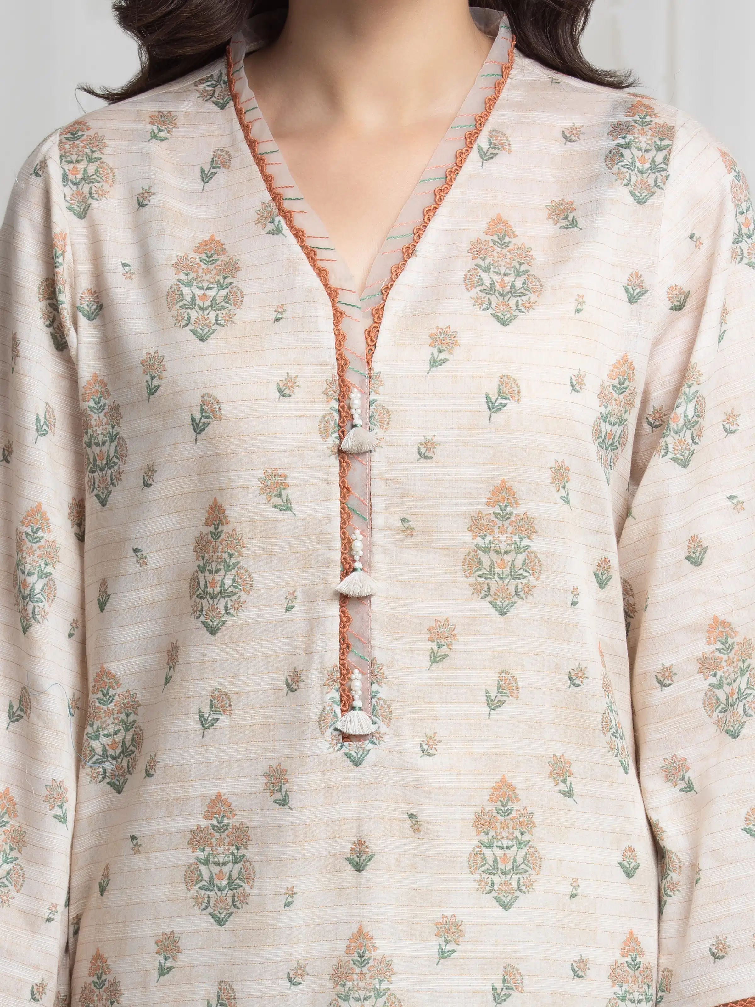 Printed Zari Lawn Suit - EWU6M6-105-3P - Image 4