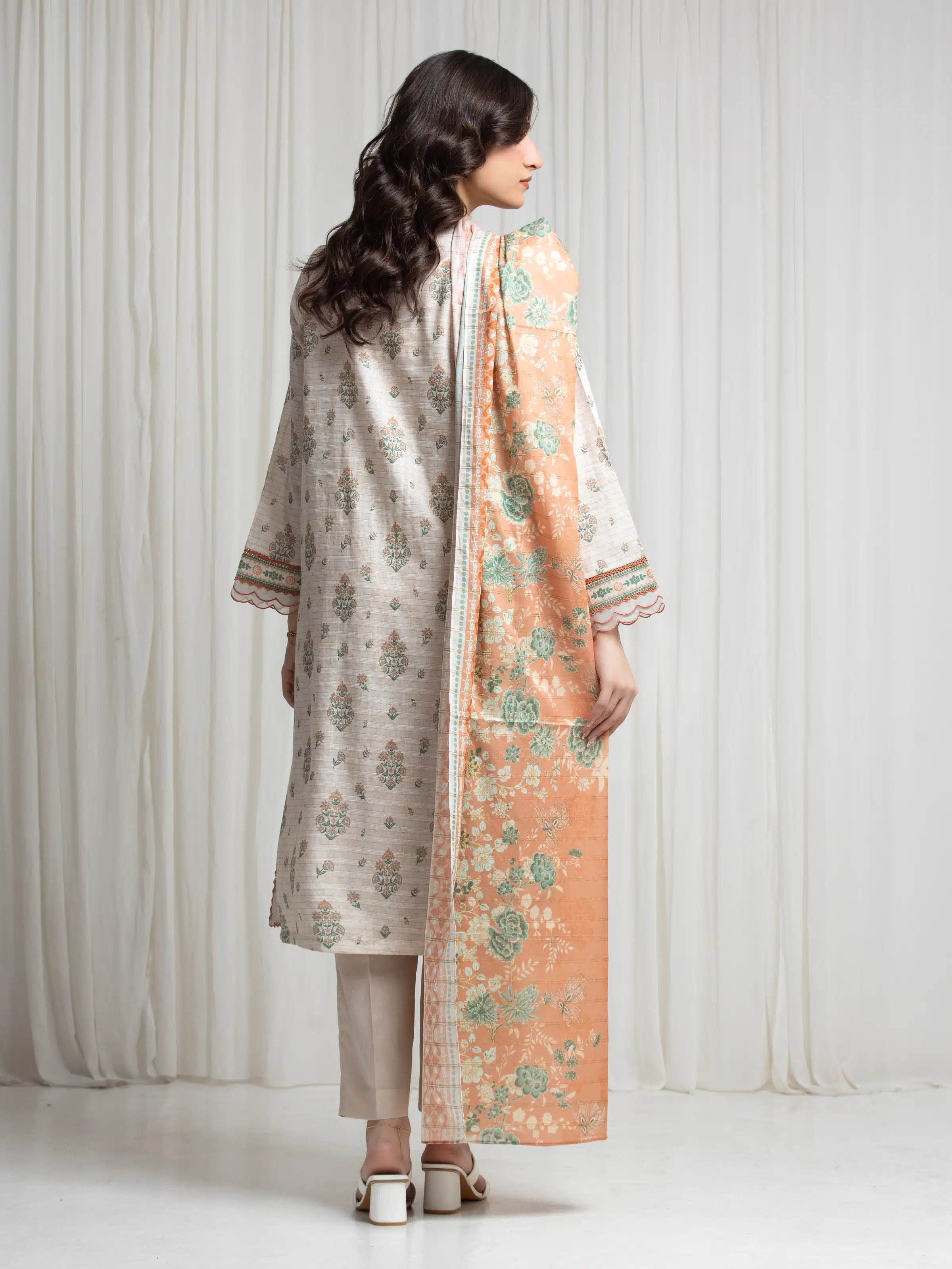 Printed Zari Lawn Suit - EWU6M6-105-3P - Image 6