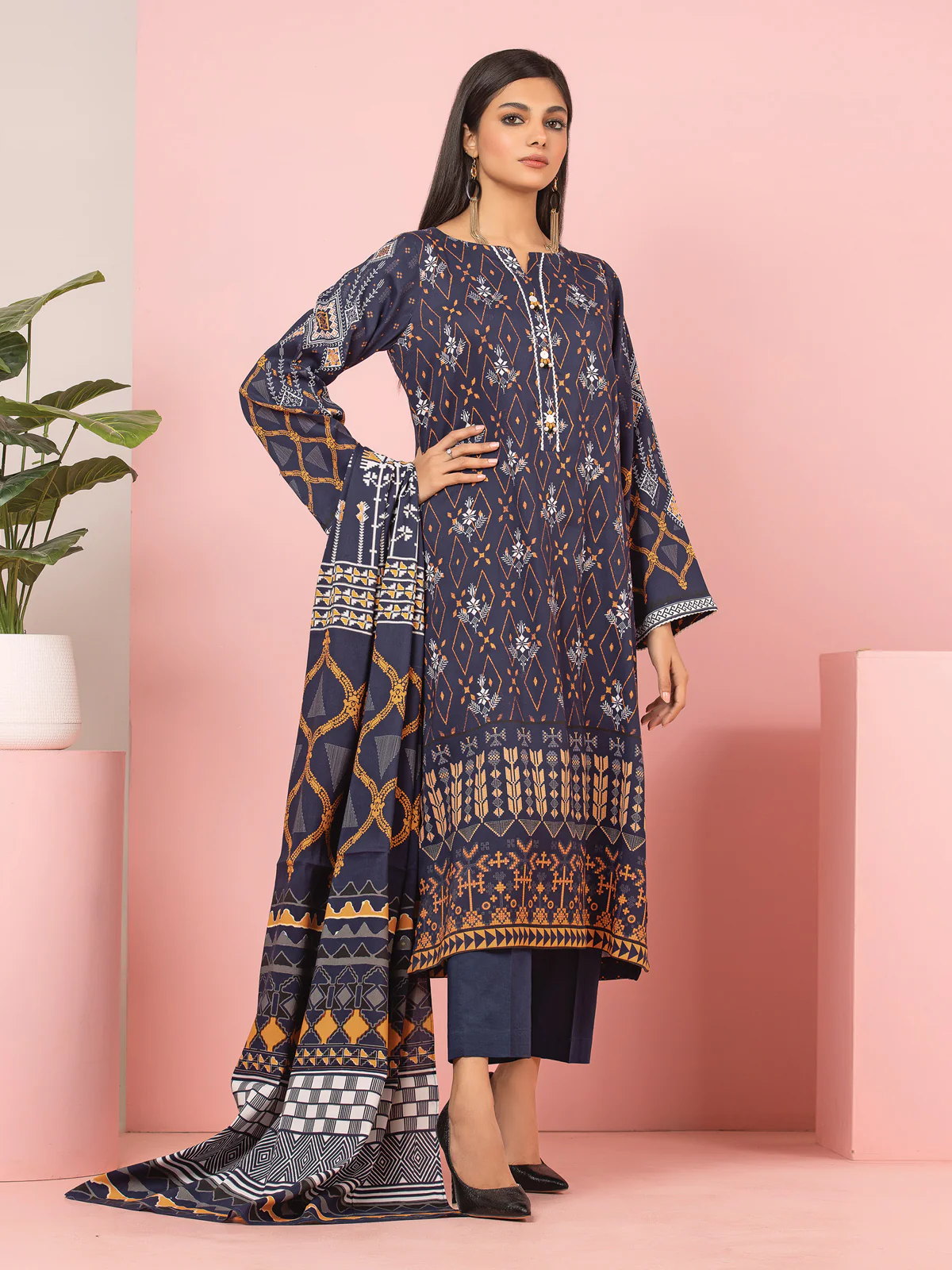 Printed Viscose Suit - EWU22A4-24014XXL - Image 6