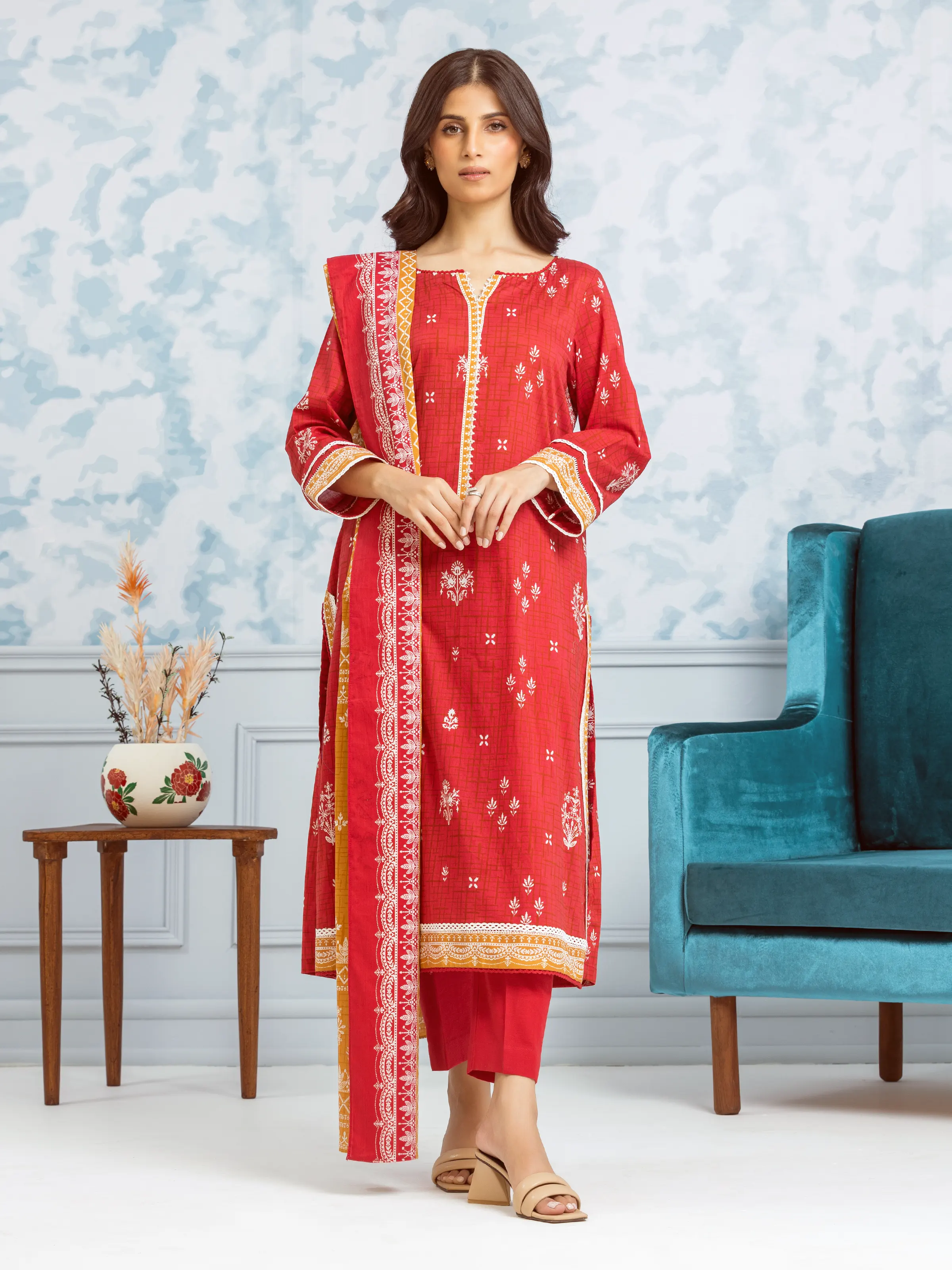 Printed Khaddar Shirt - EWU24A3-29653S