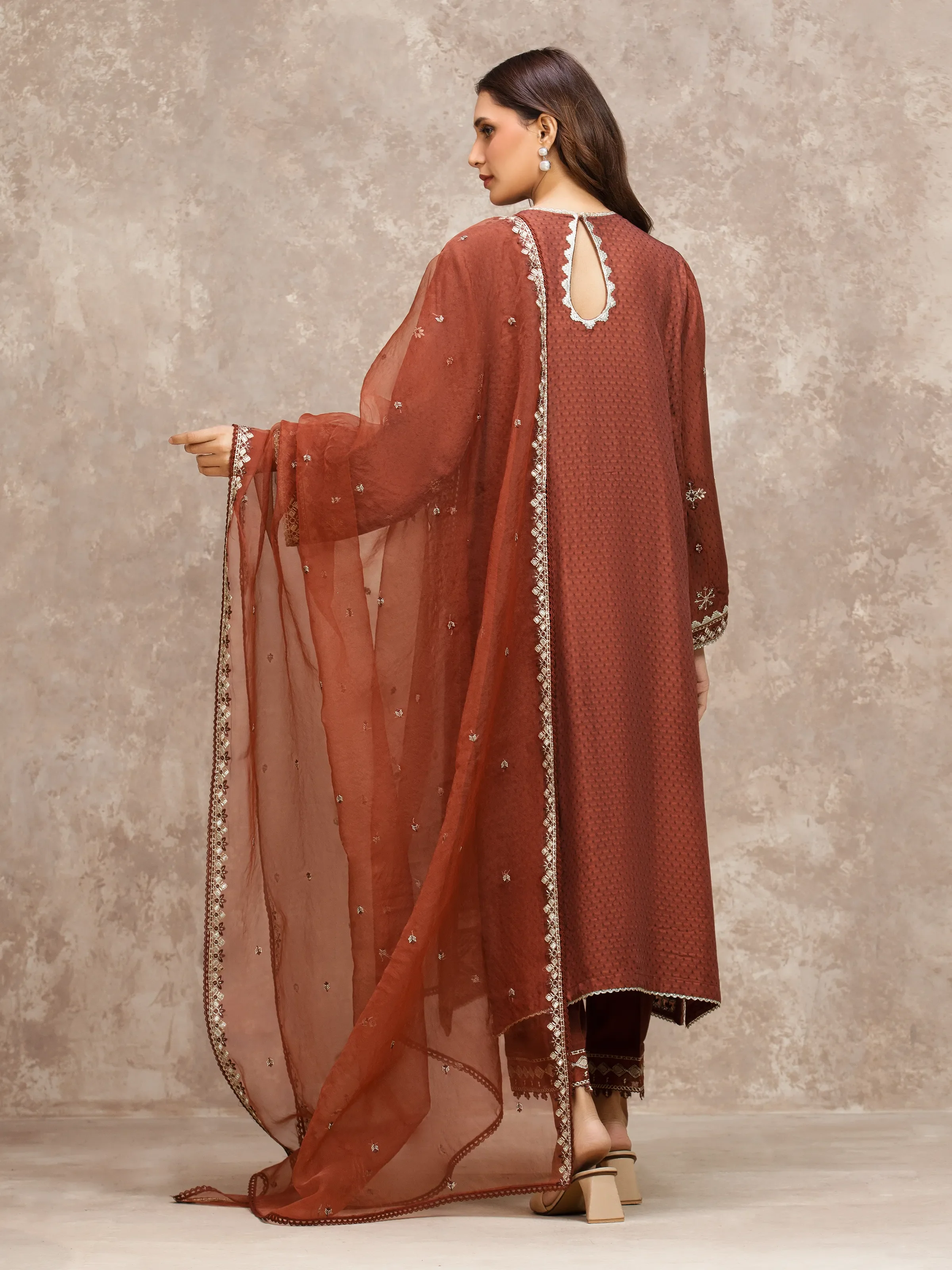 Embroidered Viscose Suit - EWU5V19-32032-3P - Image 6