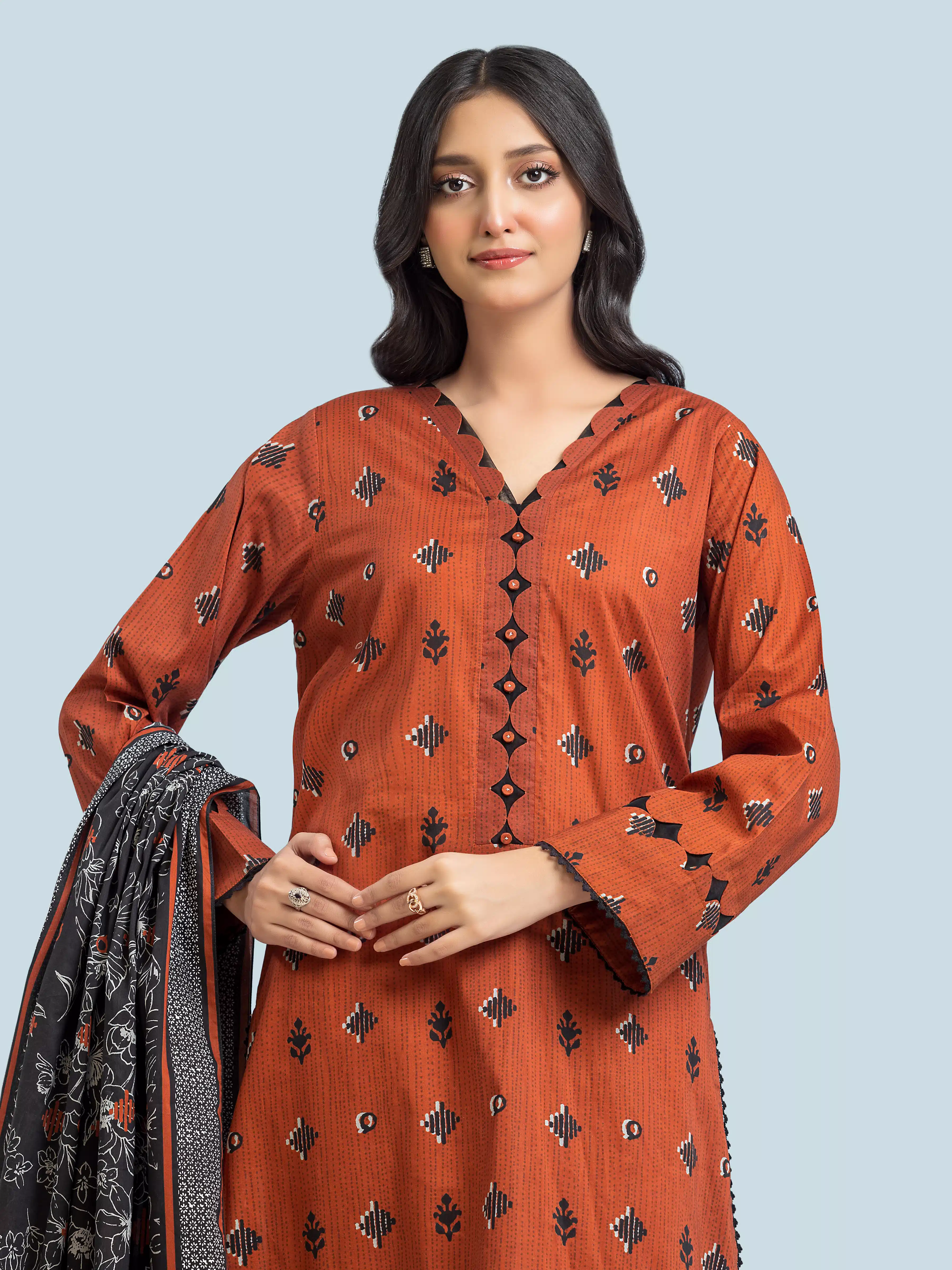 Printed Khaddar Suit - EWU24A3-29579-3P - Image 3